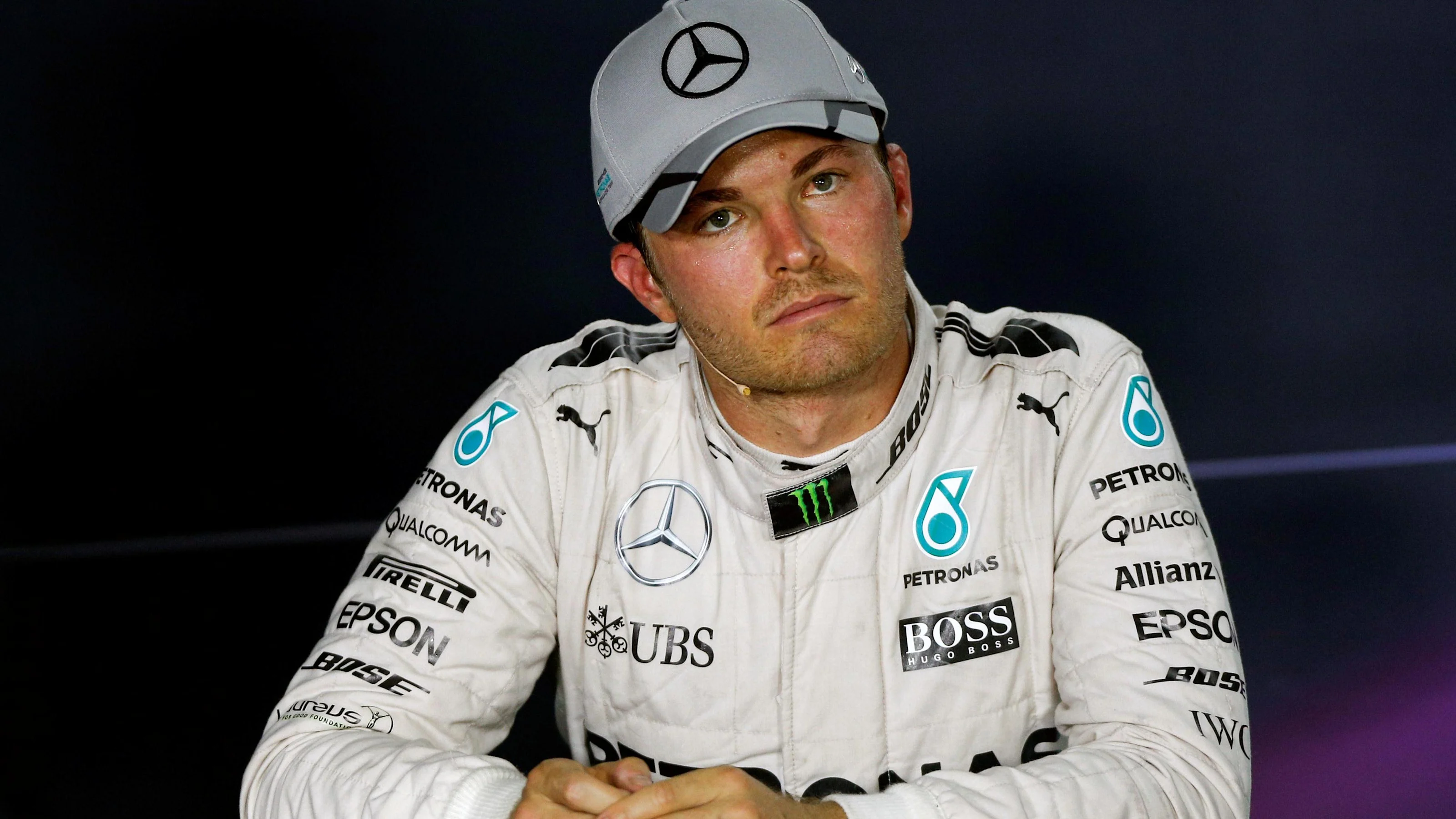Nico Rosberg (GER) Mercedes AMG F1 in the Press Conference at Formula One World Championship, Rd11,