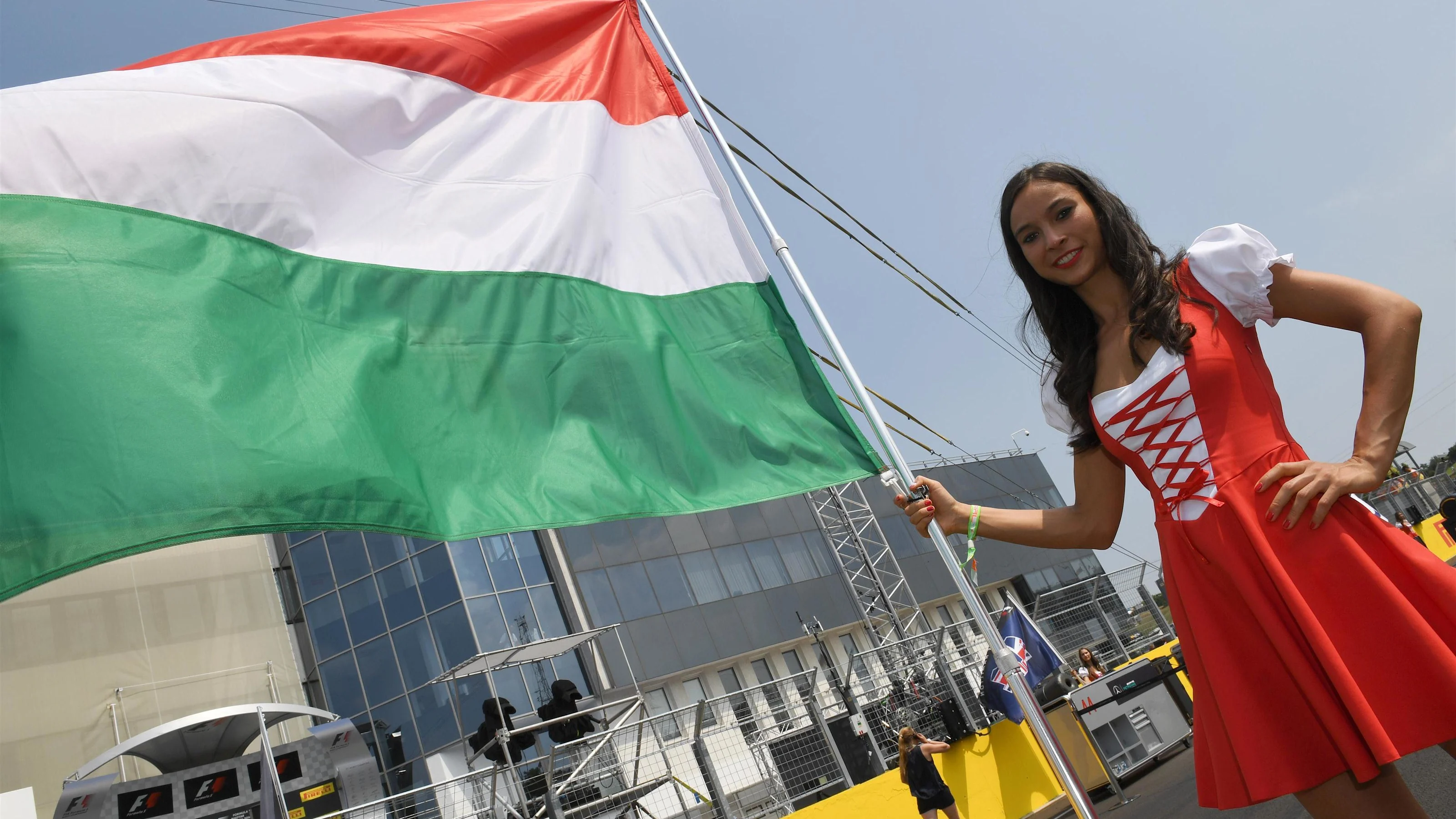 Grid girl at Formula One World Championship, Rd11, Hungarian Grand Prix, Race, Hungaroring,