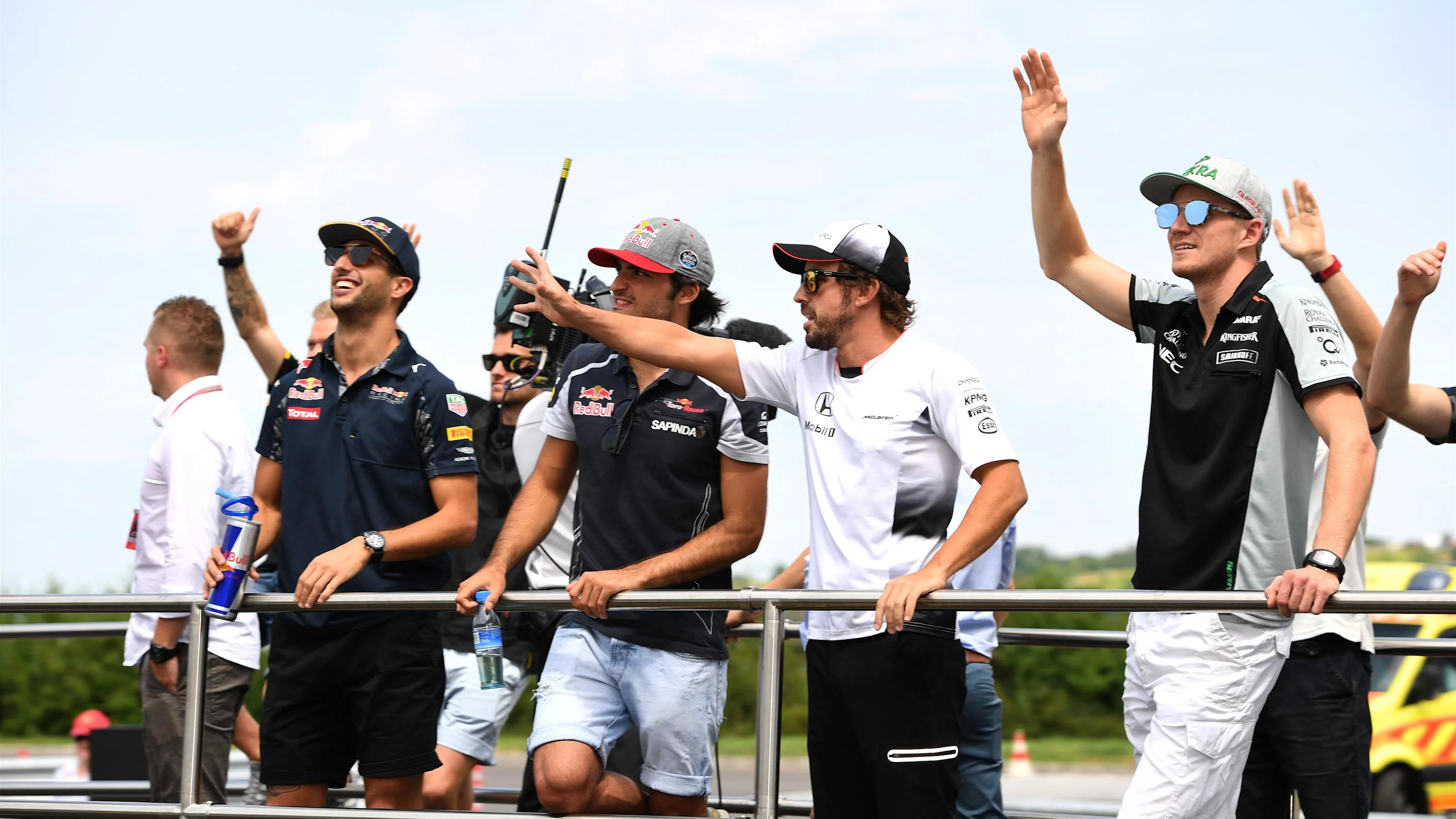 Drivers parade at Formula One World Championship, Rd11, Hungarian Grand Prix, Race, Hungaroring,