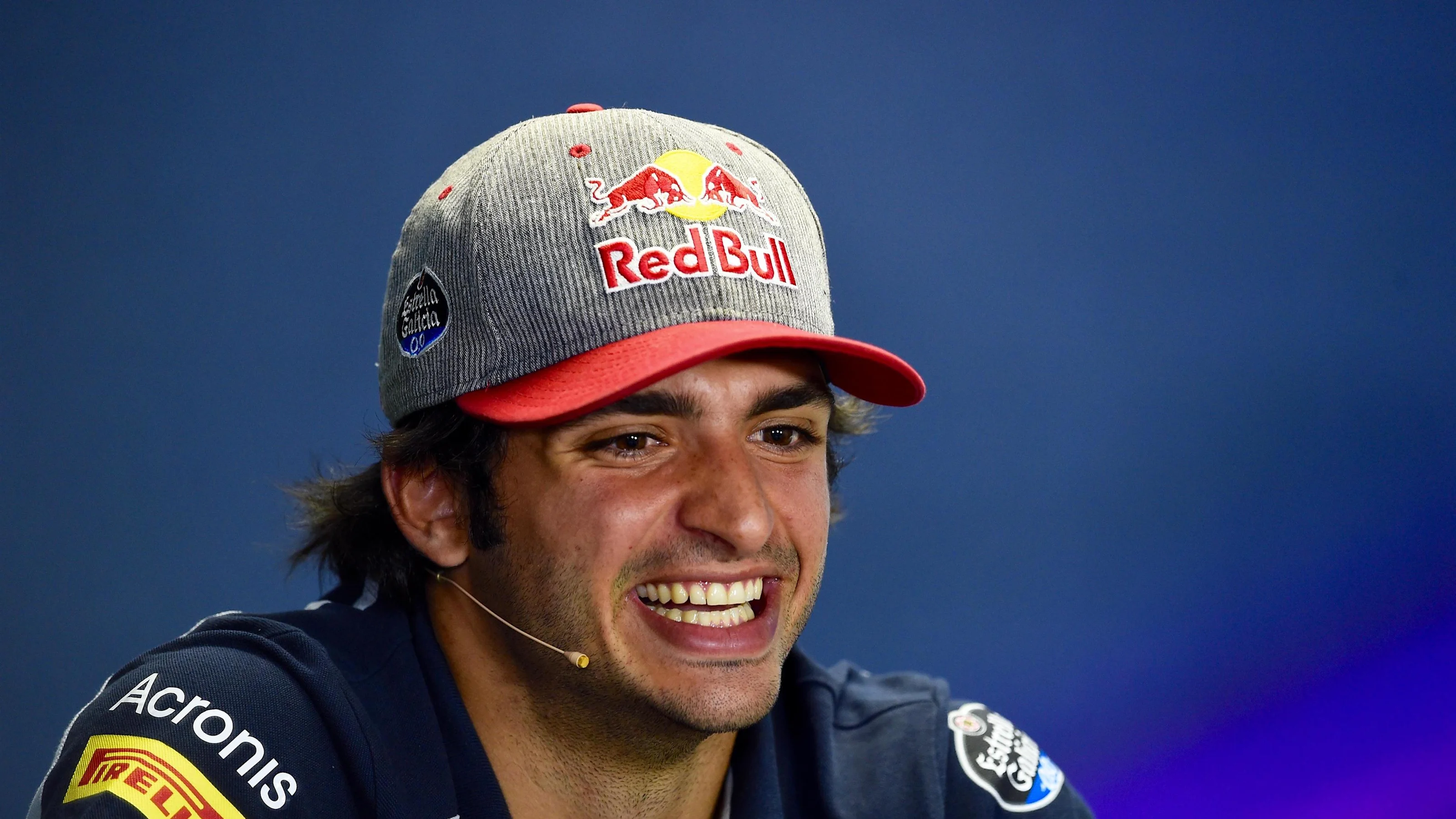 Carlos Sainz jr (ESP) Scuderia Toro Rosso in the Press Conference at Formula One World