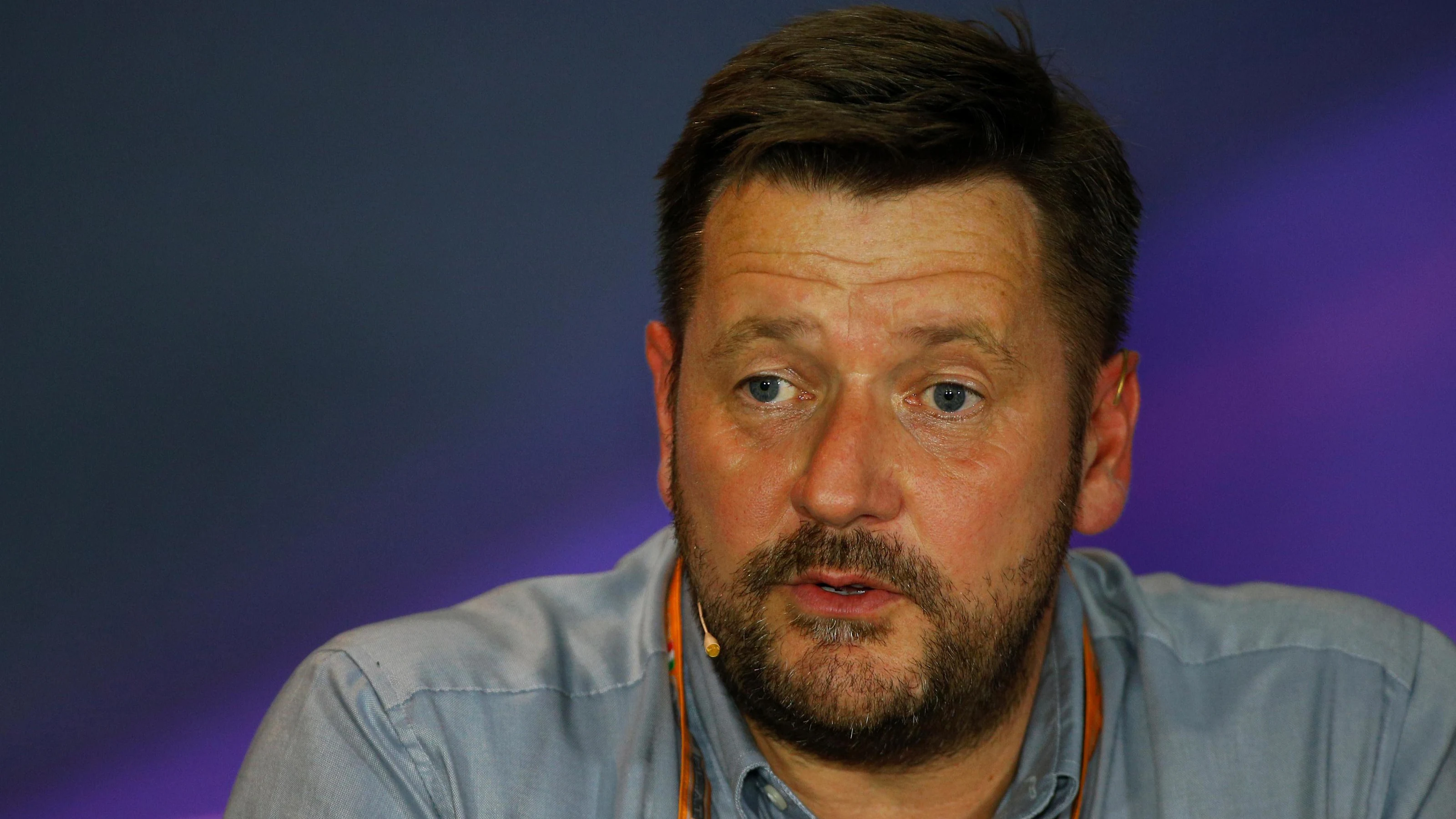 Paul Hembery (GBR) Pirelli Motorsport Director in the Press Conference at Formula One World