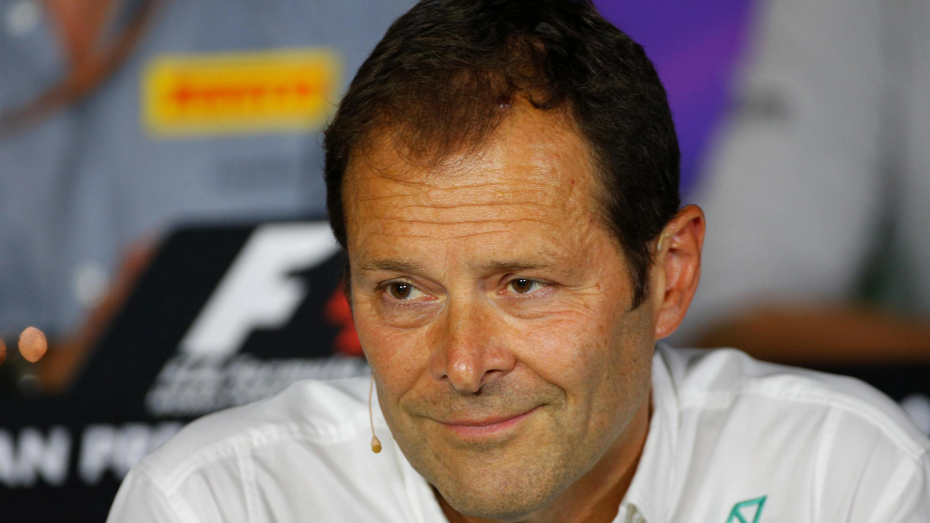 Aldo Costa (ITA) Mercedes AMG F1 Engineering Director in the Press Conference at Formula One World