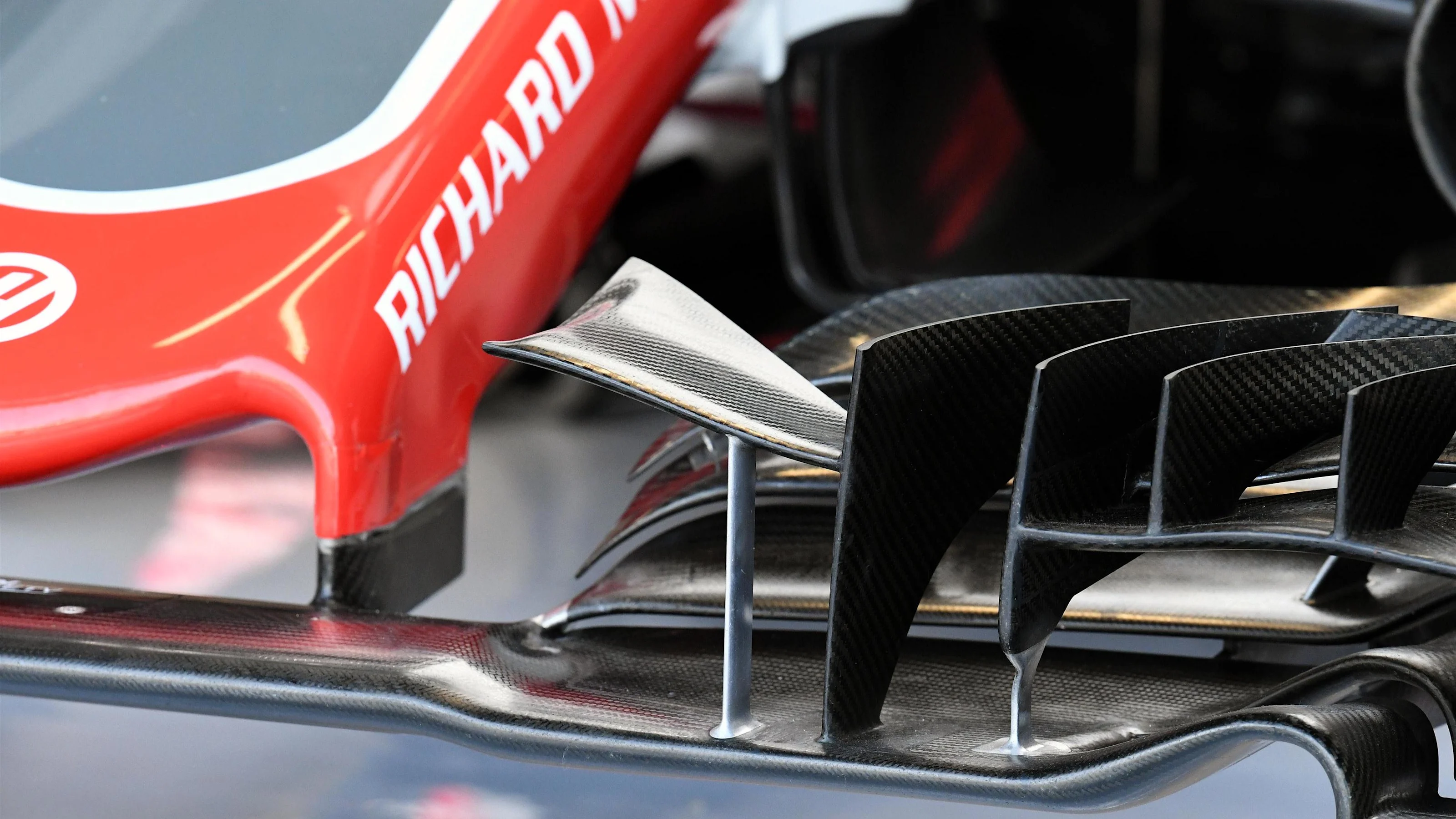 Haas VF-16 front wing detail at Formula One World Championship, Rd14, Italian Grand Prix, Practice,