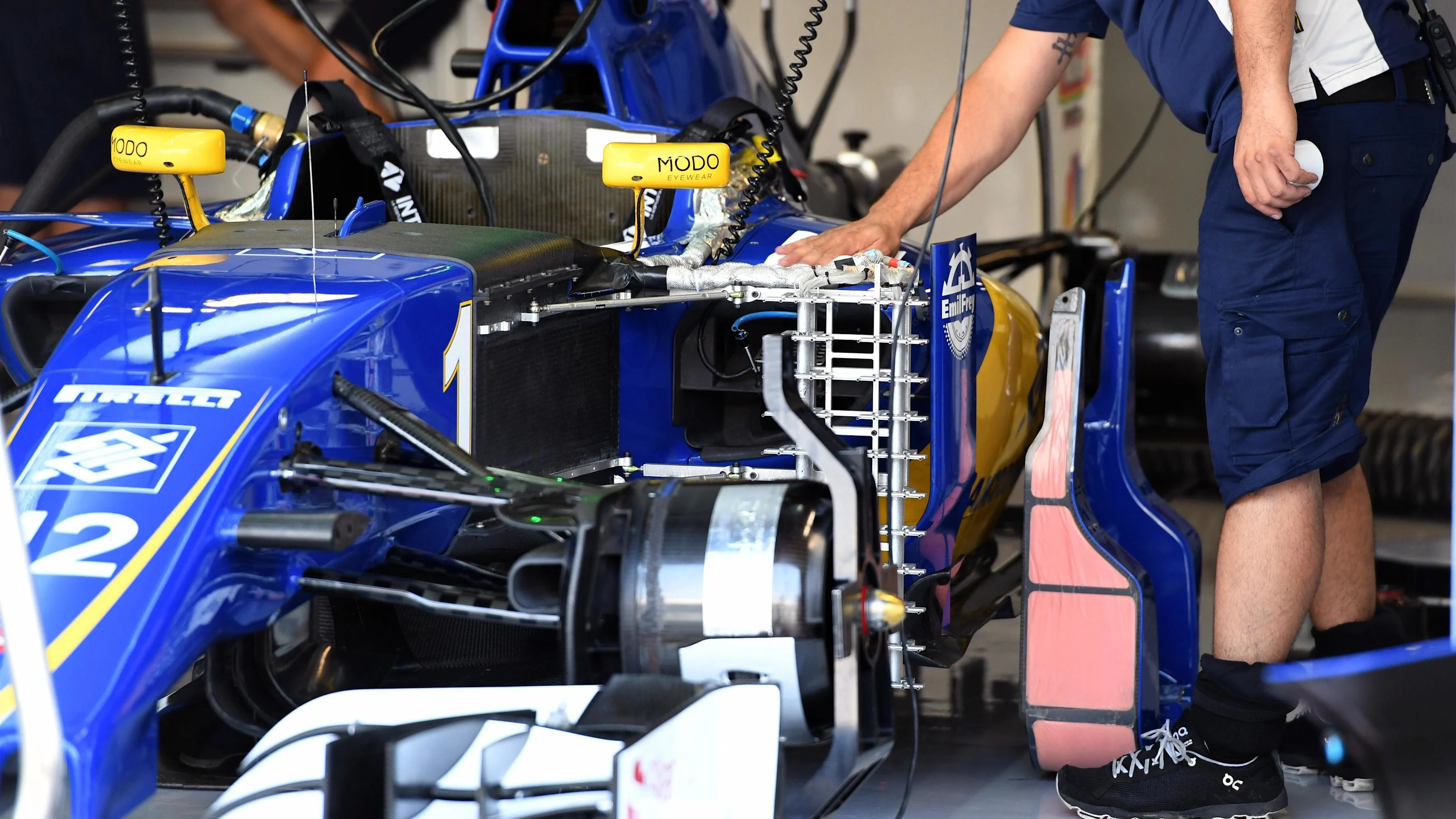 Sauber C35 with aero sensor at Formula One World Championship, Rd14, Italian Grand Prix, Practice,