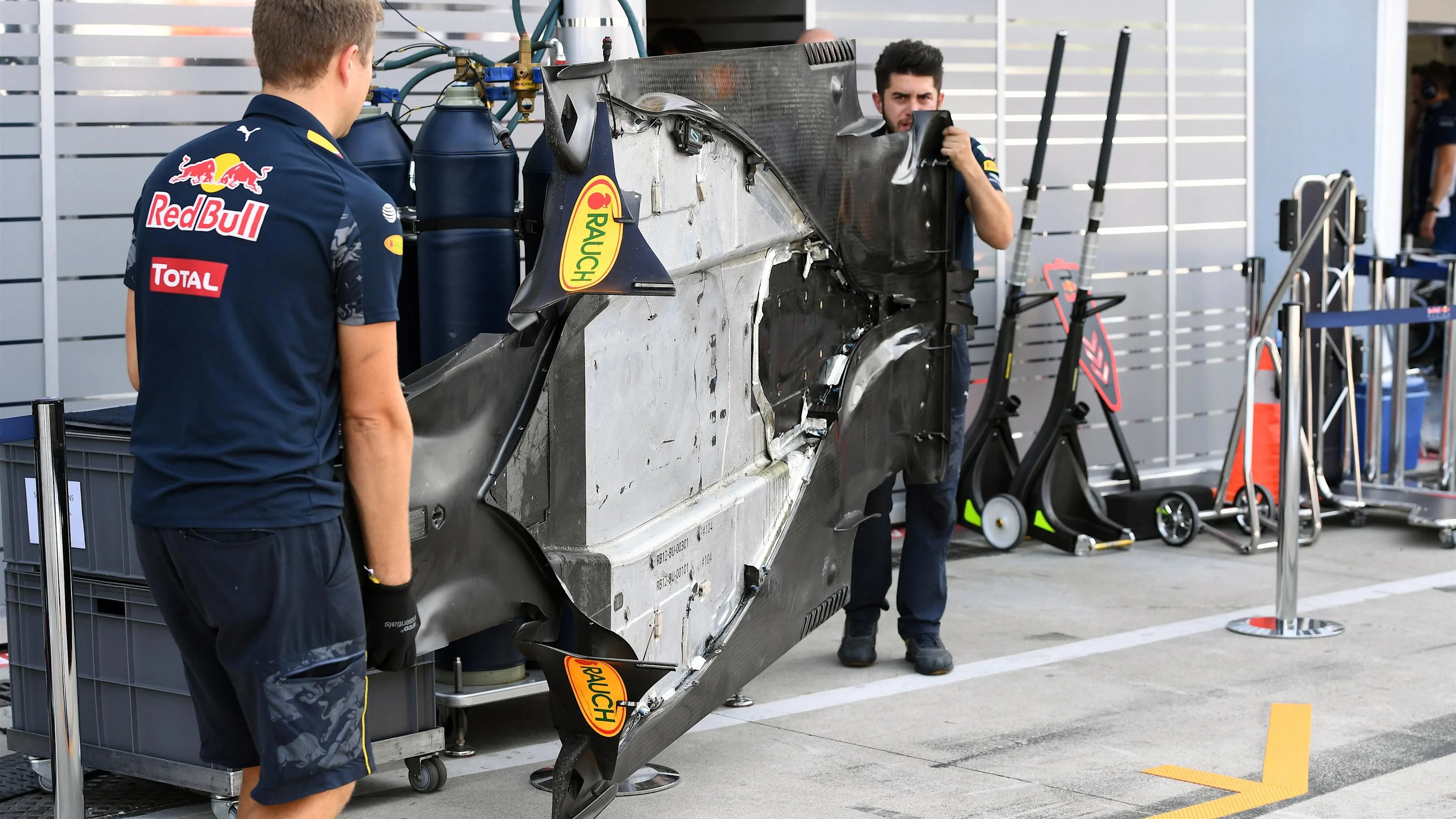 Red Bull Racing RB12 floor at Formula One World Championship, Rd14, Italian Grand Prix, Practice,