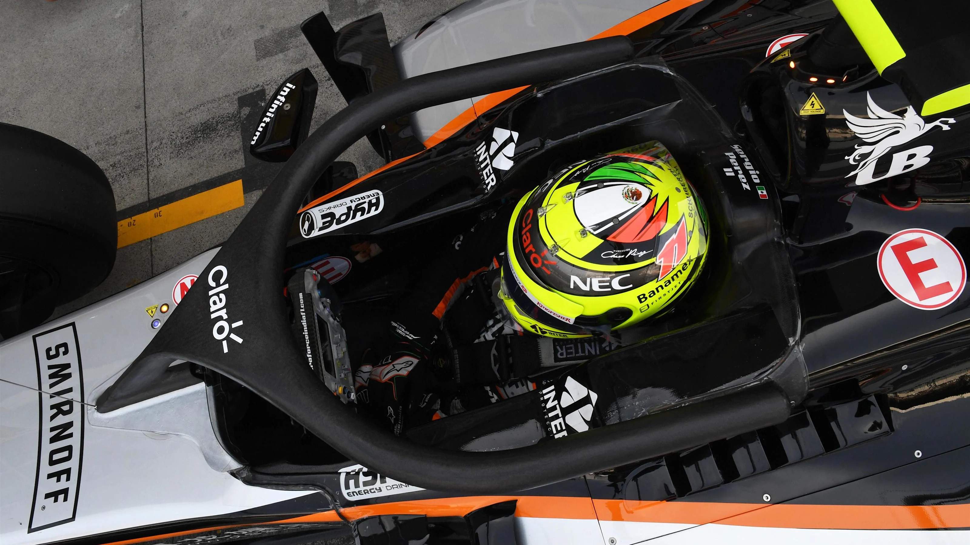 Sergio Perez (MEX) Force India VJM09 with halo at Formula One World Championship, Rd14, Italian