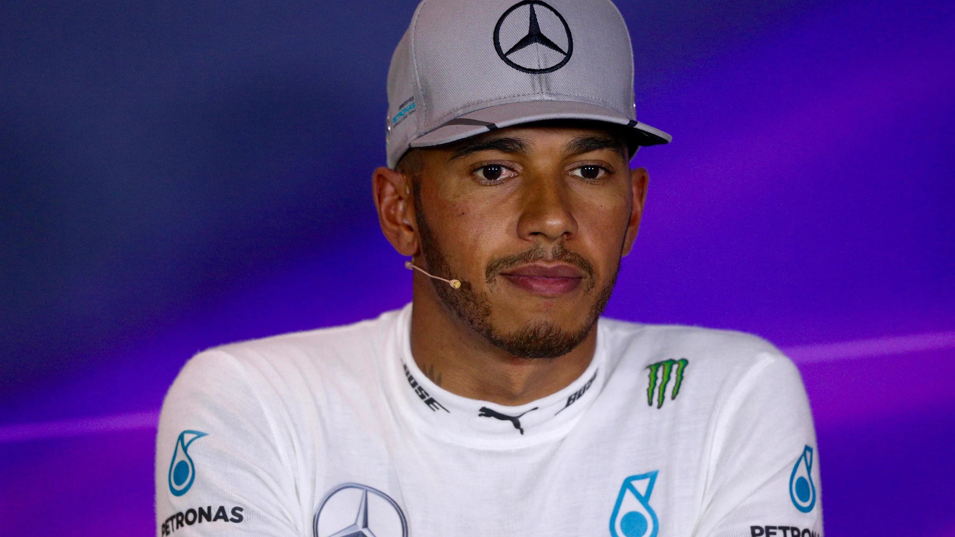Lewis Hamilton (GBR) Mercedes AMG F1 in the Press Conference at Formula One World Championship,