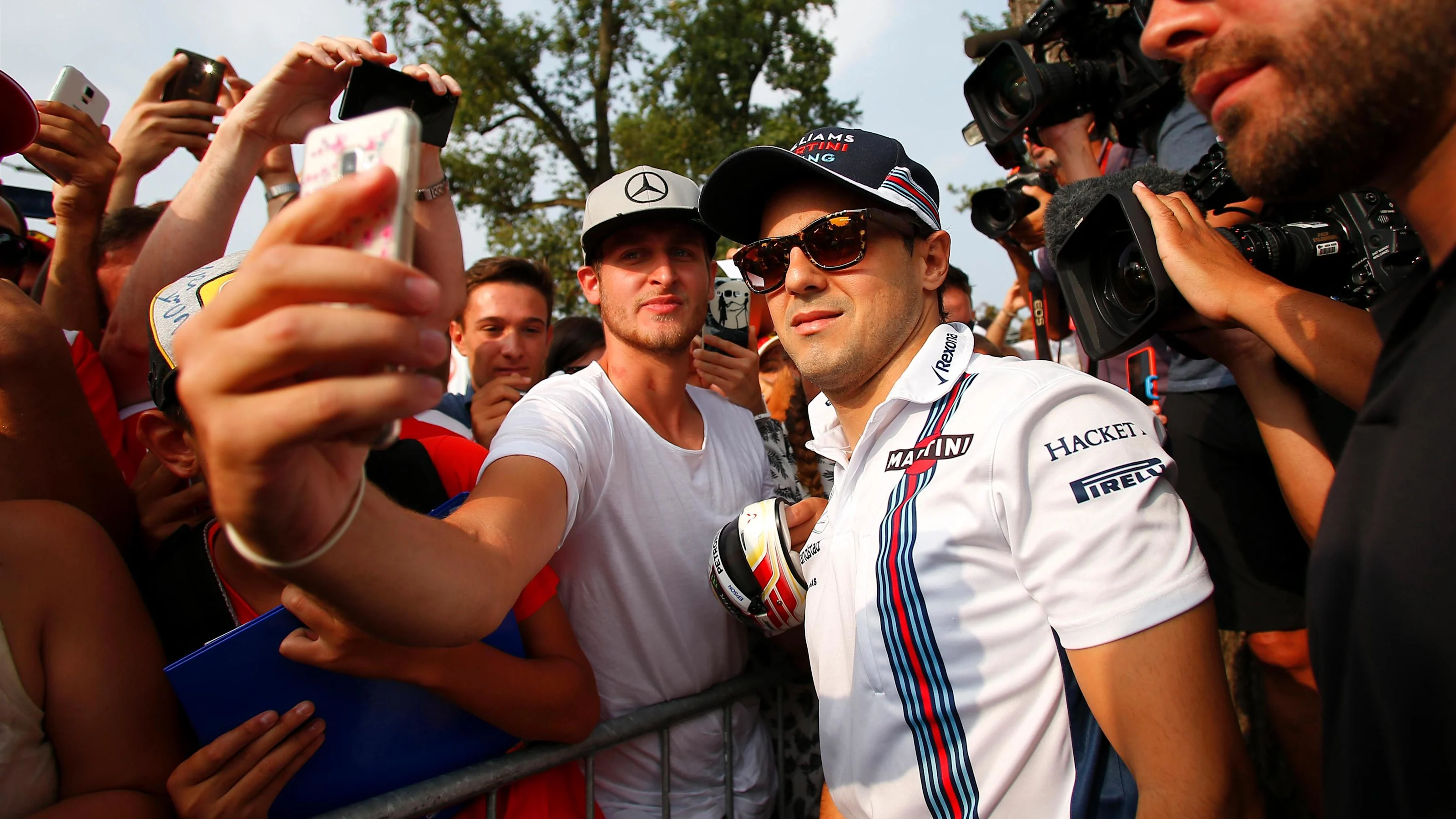 Felipe Massa (BRA) Williams fans selfie at Formula One World Championship, Rd14, Italian Grand
