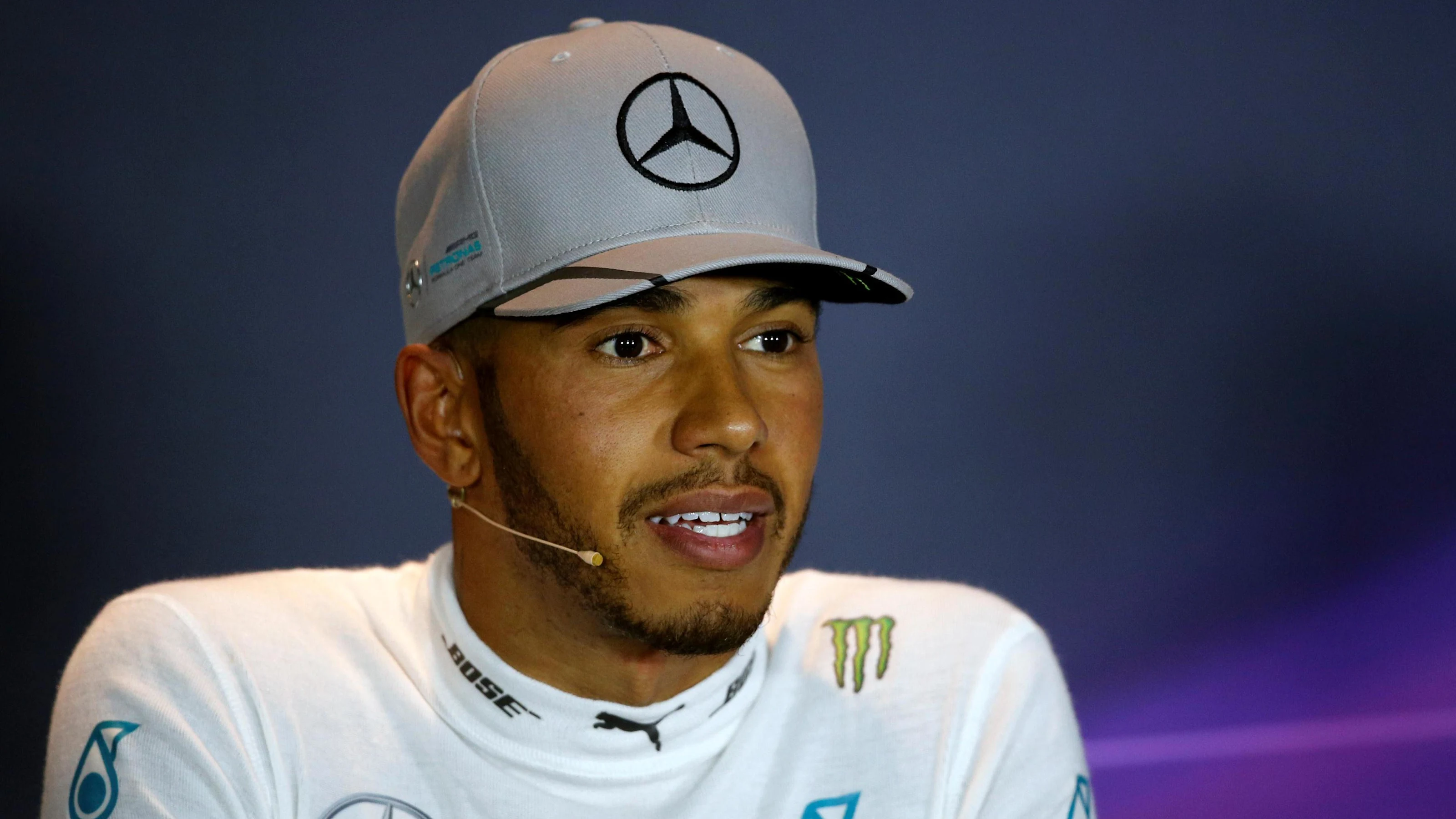 Lewis Hamilton (GBR) Mercedes AMG F1 in the Press Conference at Formula One World Championship,