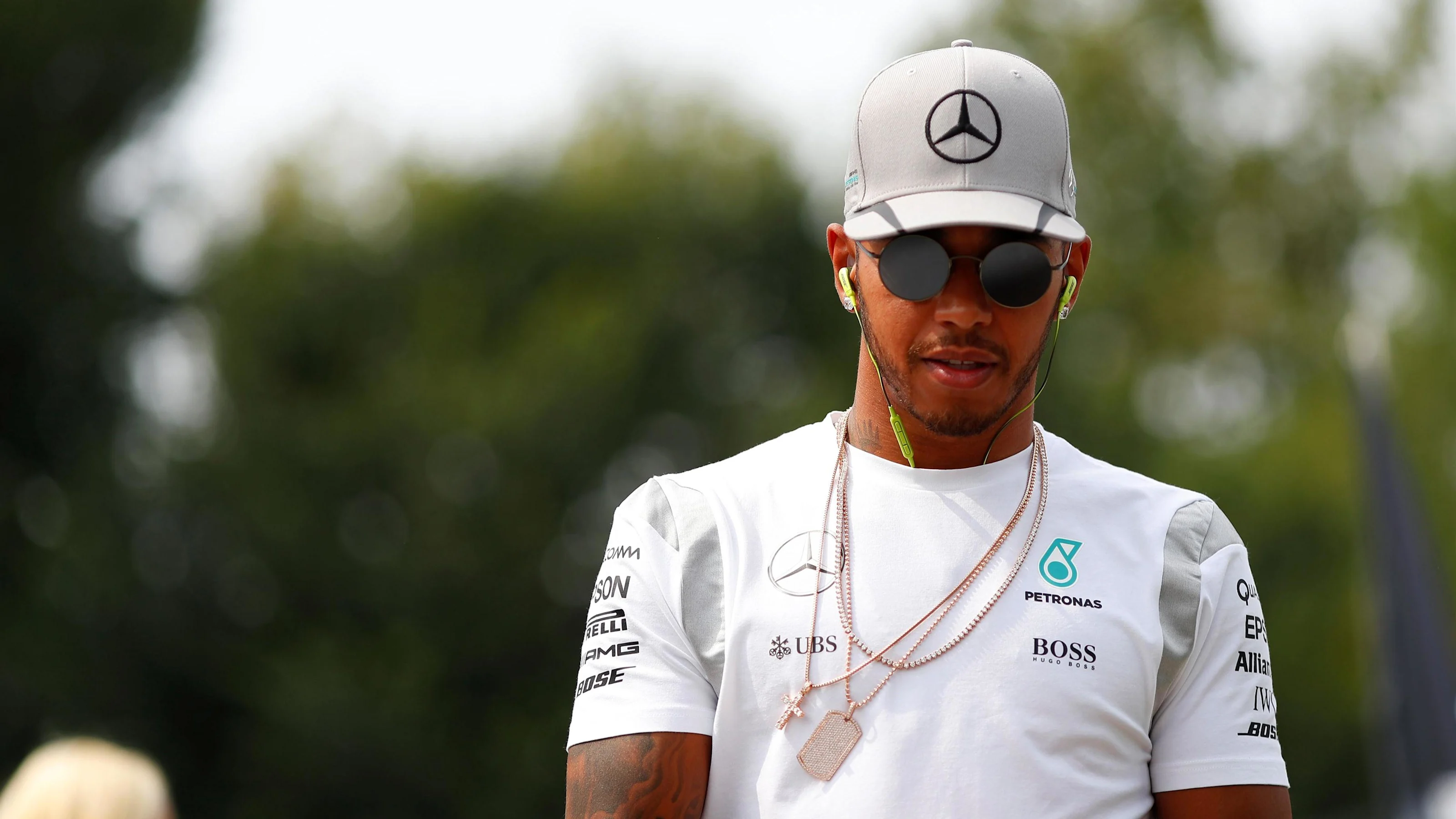 Lewis Hamilton (GBR) Mercedes AMG F1 on the drivers parade at Formula One World Championship, Rd14,