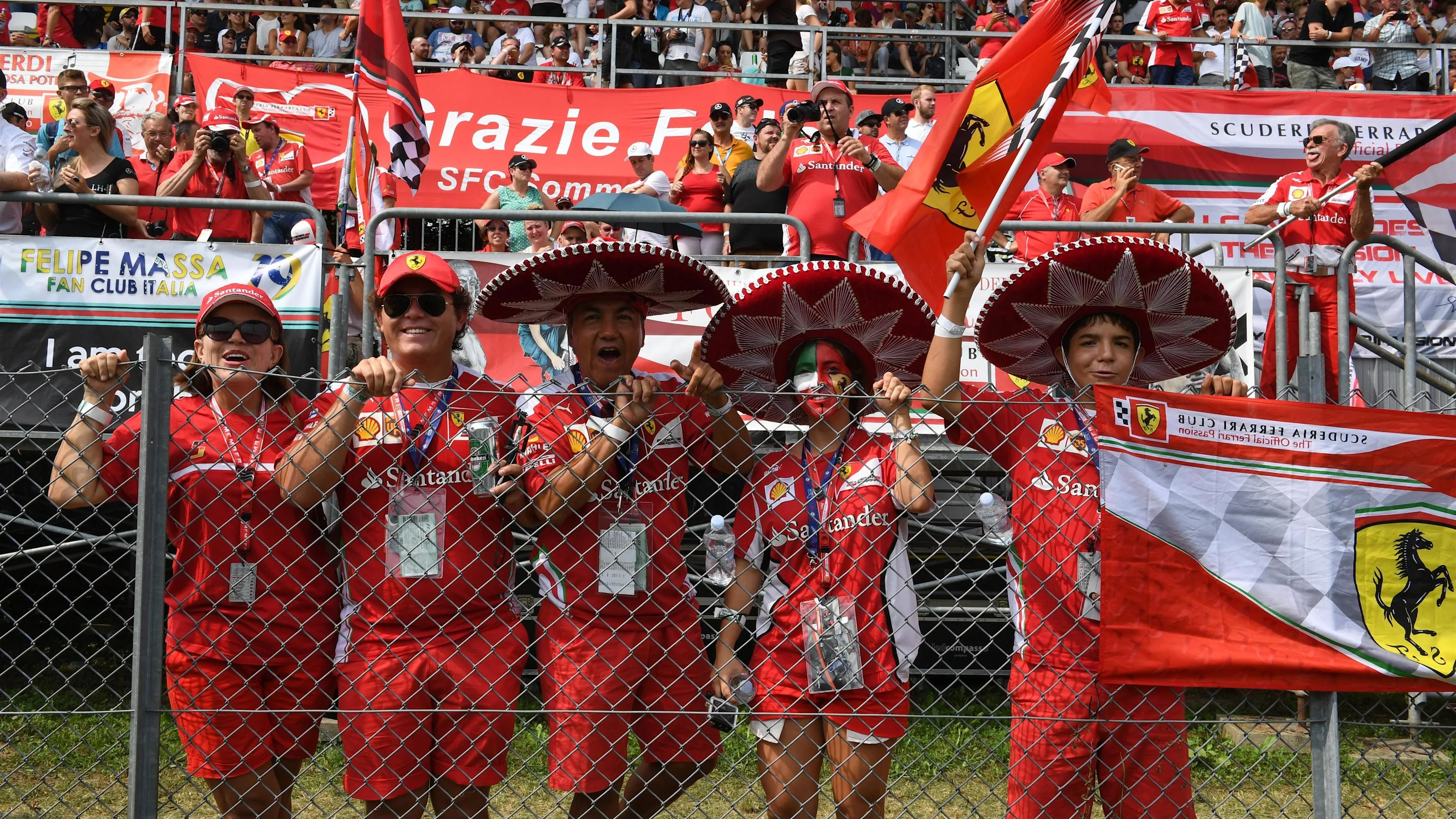 Ferrari SF16-H fans at Formula One World Championship, Rd14, Italian Grand Prix, Race, Monza,