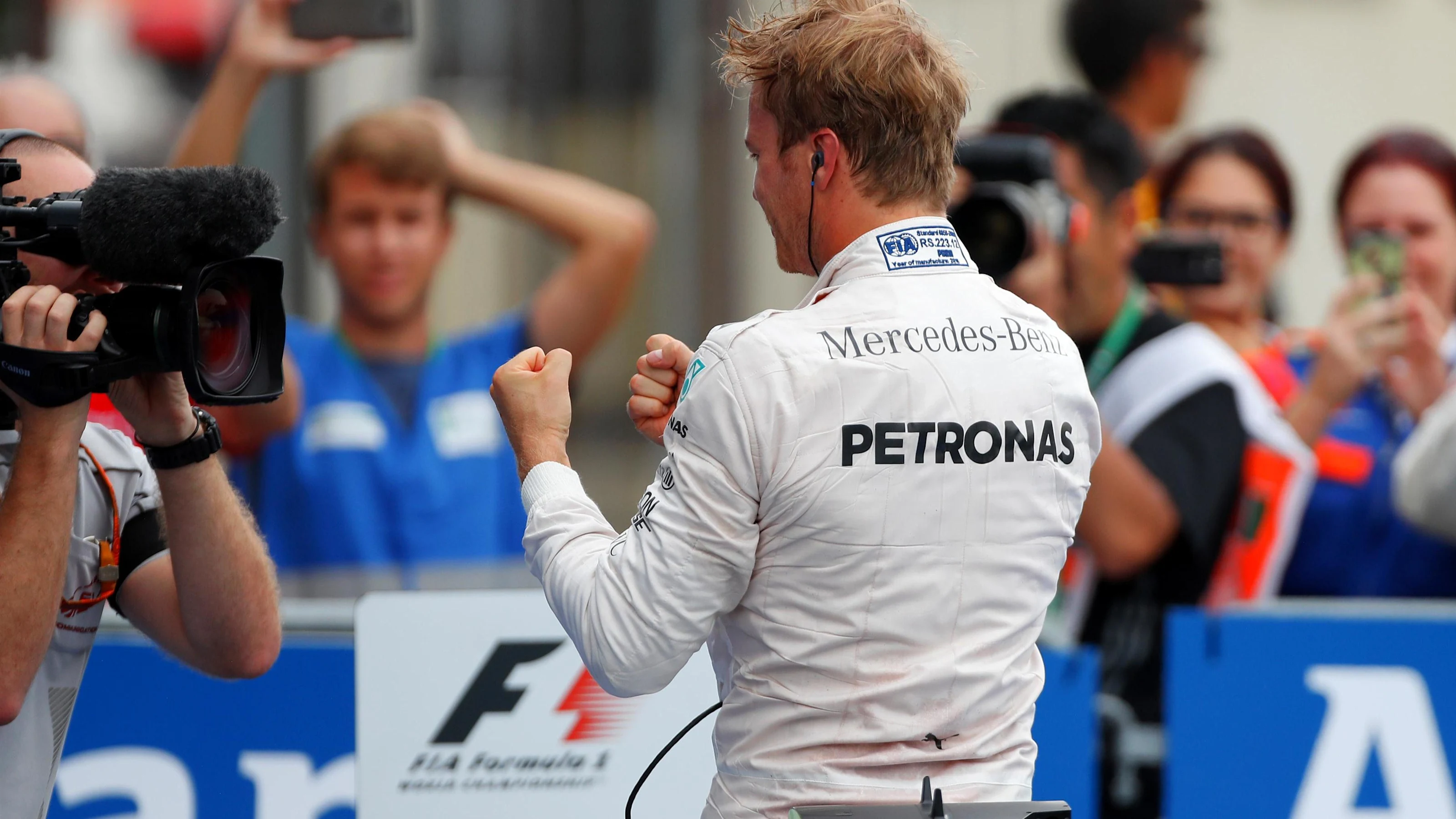 Race winner Nico Rosberg (GER) Mercedes AMG F1 celebrates in parc ferme at Formula One World
