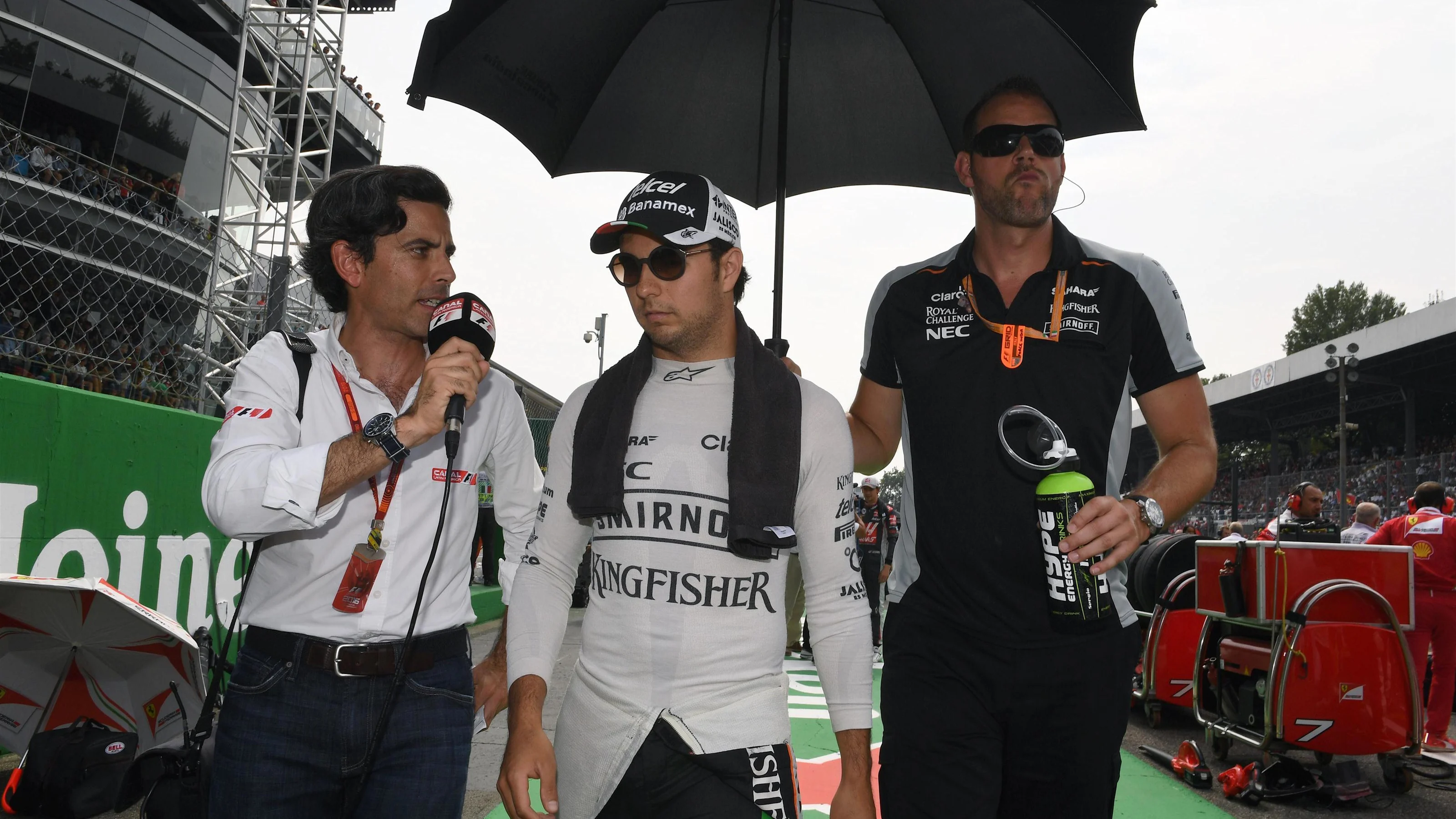 Sergio Perez (MEX) Force India on the grid at Formula One World Championship, Rd14, Italian Grand