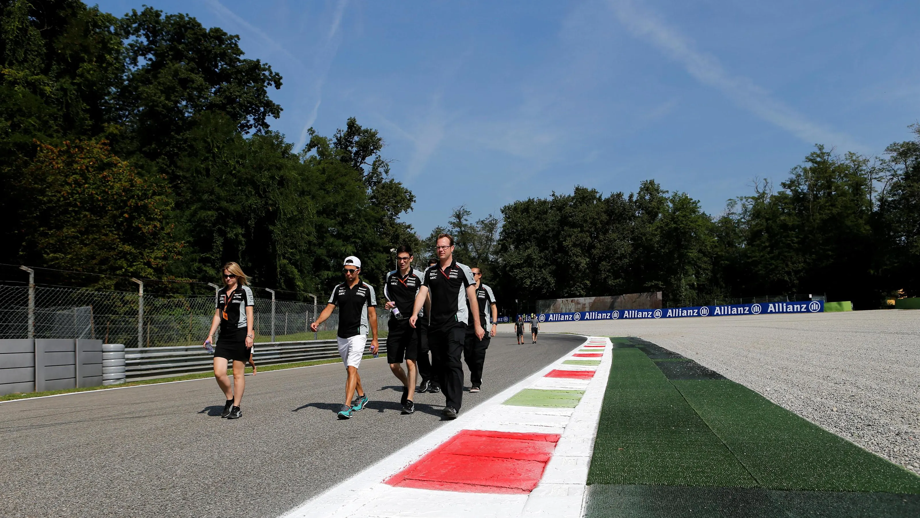 Sergio Perez (MEX) Force India walks the track at Formula One World Championship, Rd14, Italian