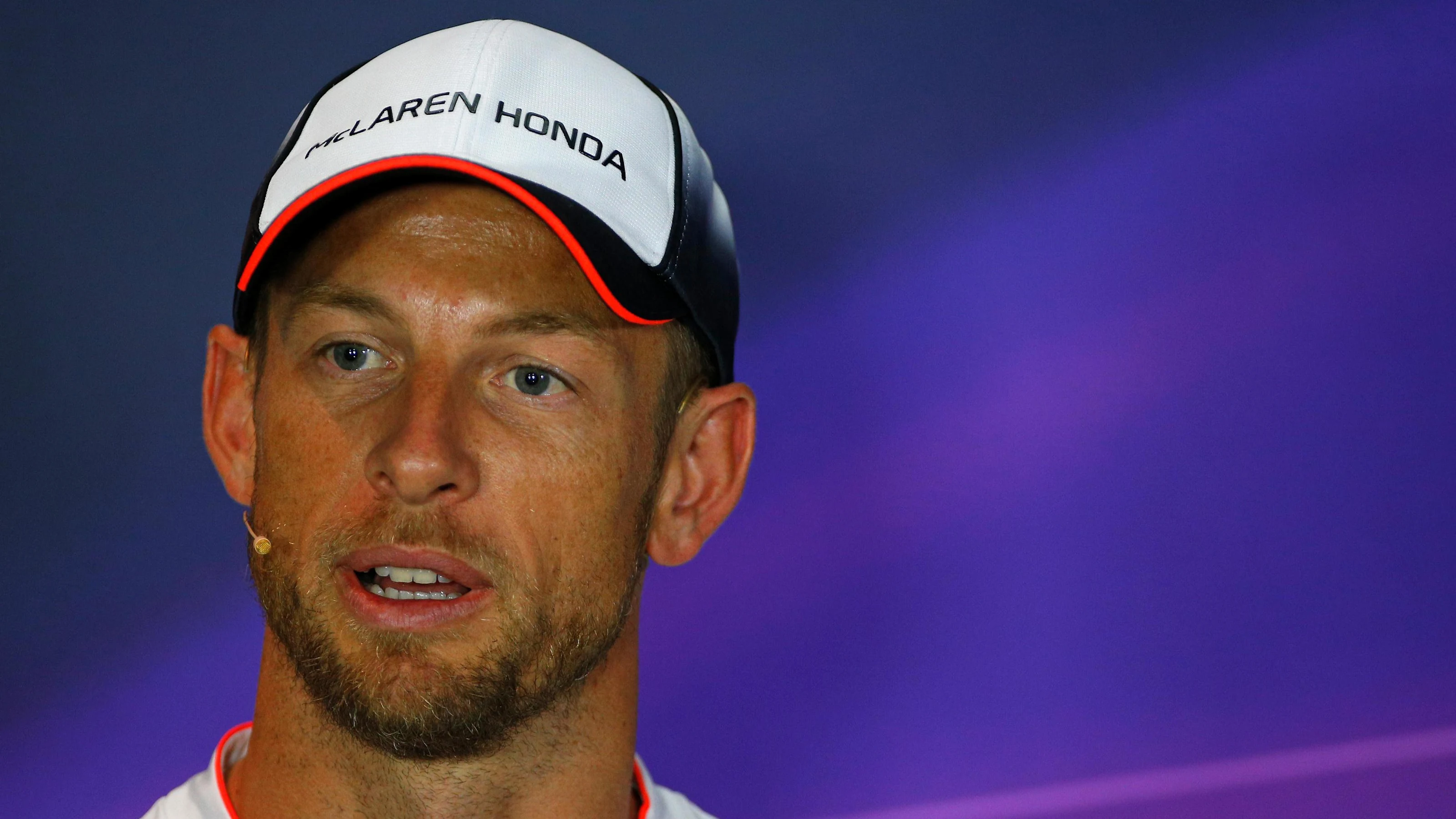 Jenson Button (GBR) McLaren in the Press Conference at Formula One World Championship, Rd14,