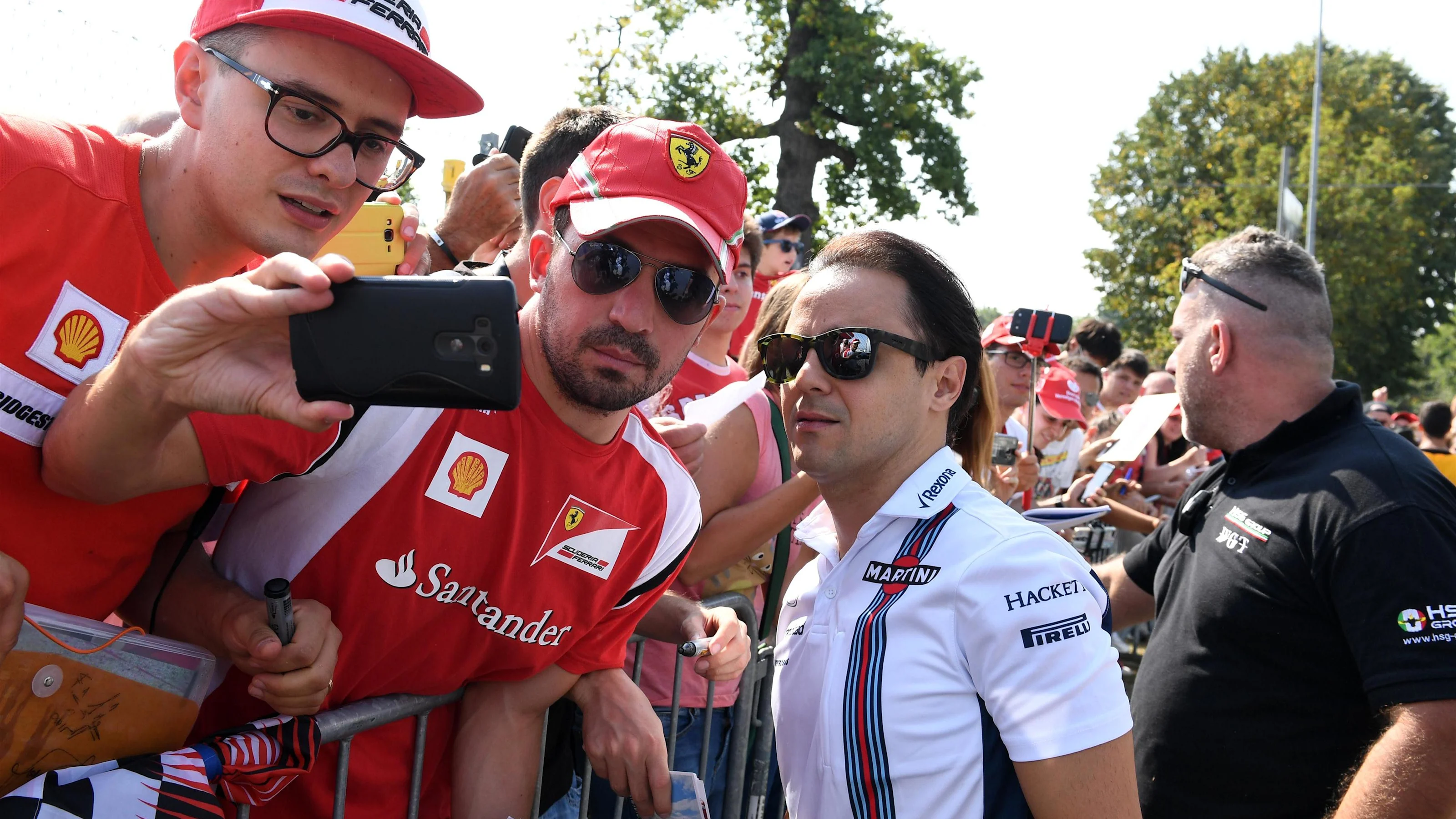 Felipe Massa (BRA) Williams fans selfie at Formula One World Championship, Rd14, Italian Grand