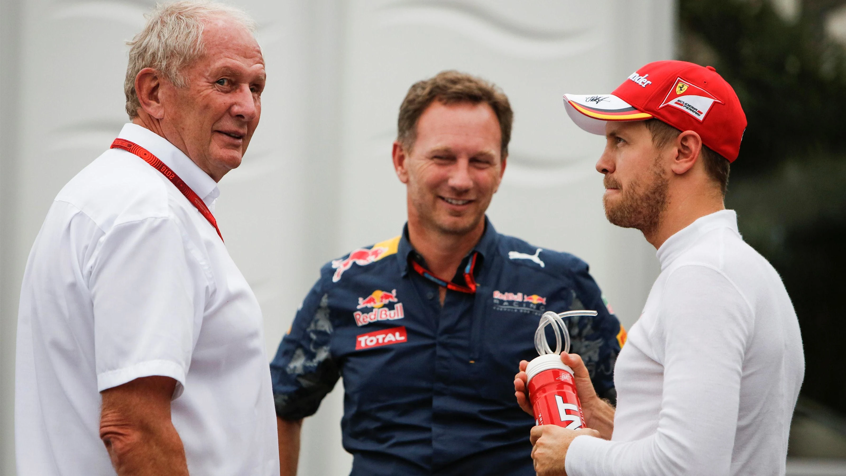 Dietrich Mateschitz (AUT) CEO and Founder of Red Bull, Christian Horner (GBR) Red Bull Racing Team