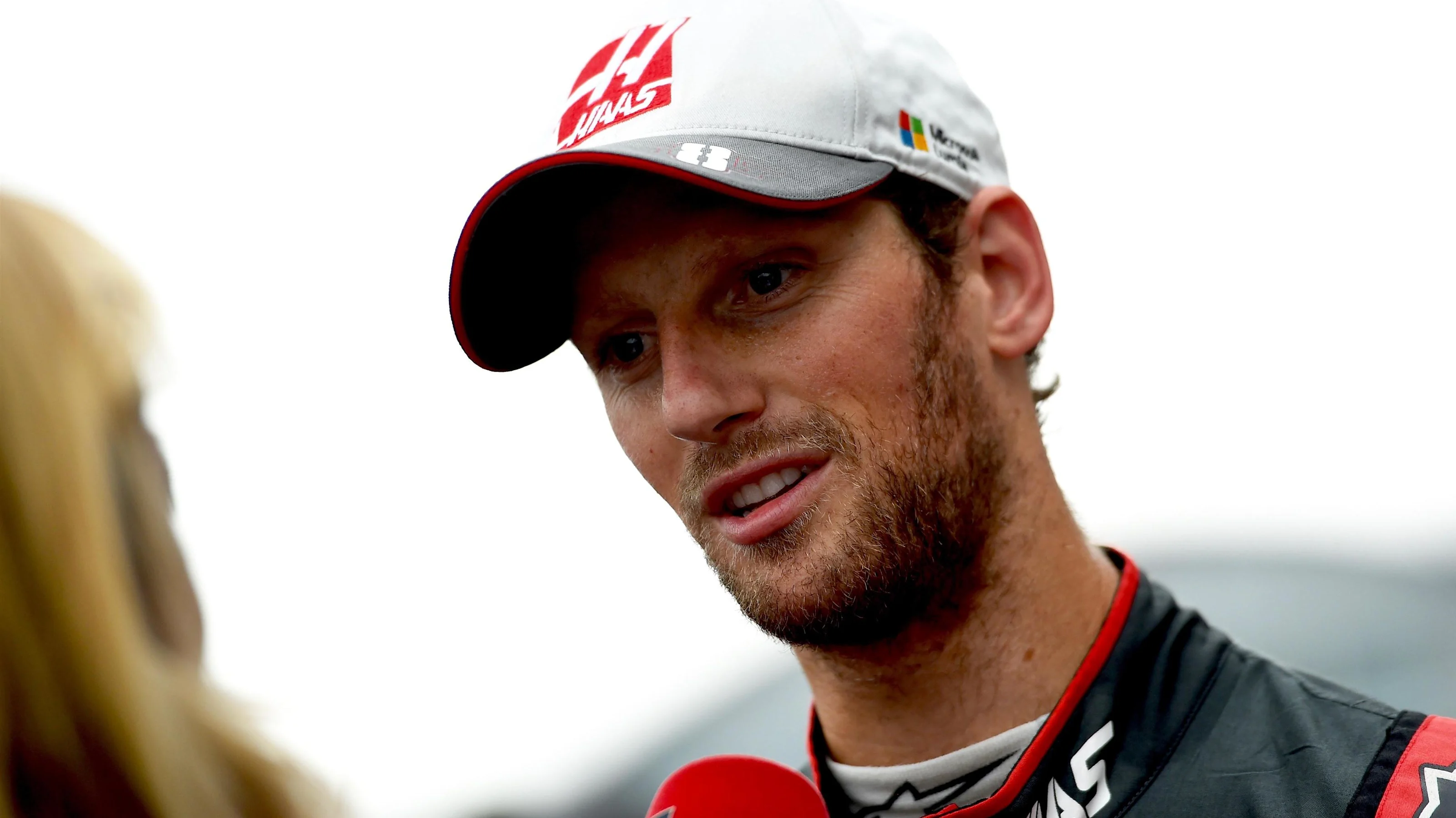 Romain Grosjean (FRA) Haas F1 talks to the media at Formula One World Championship, Rd17, Japanese