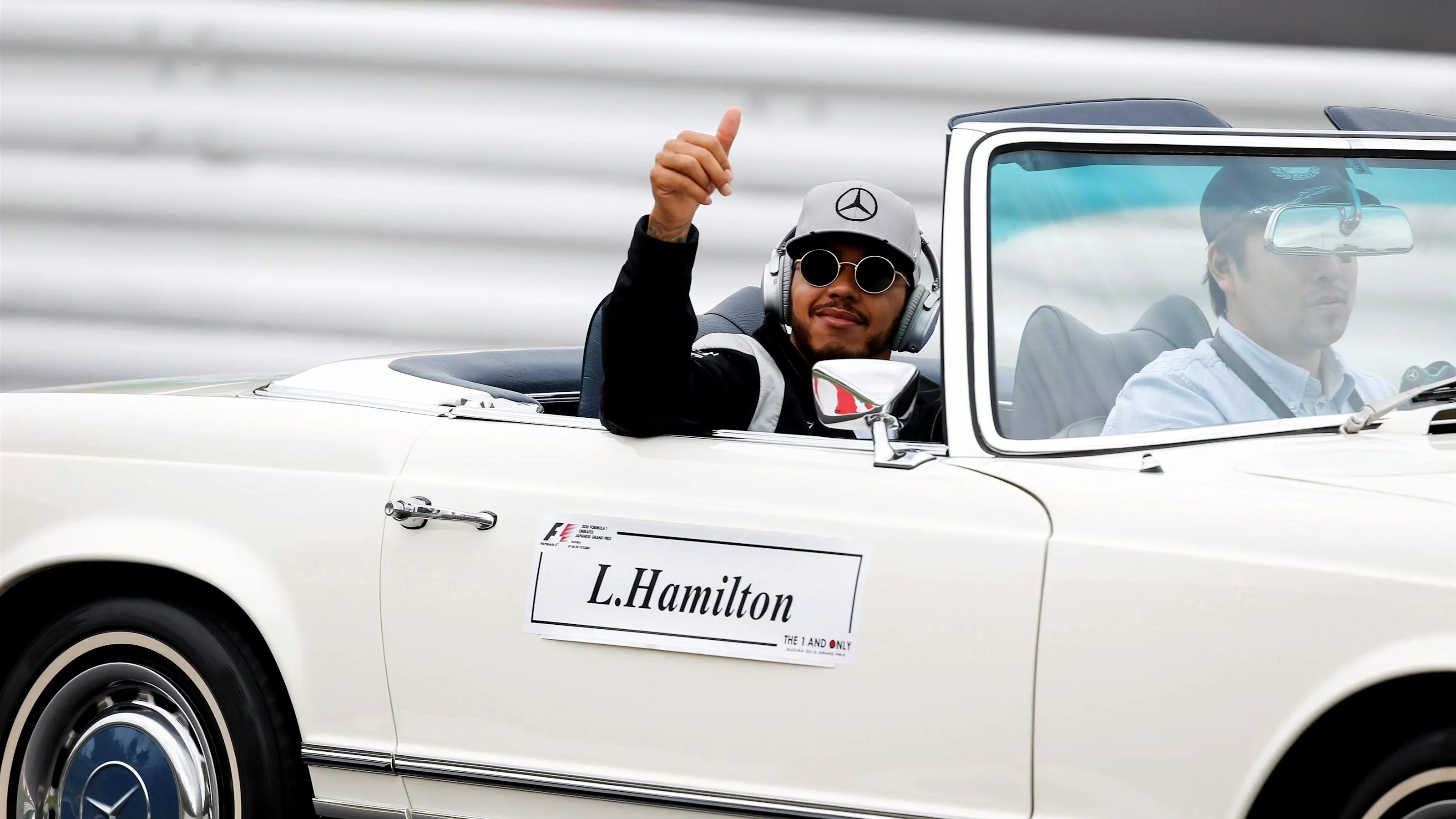 Lewis Hamilton (GBR) Mercedes AMG F1 on the drivers parade at Formula One World Championship, Rd17,