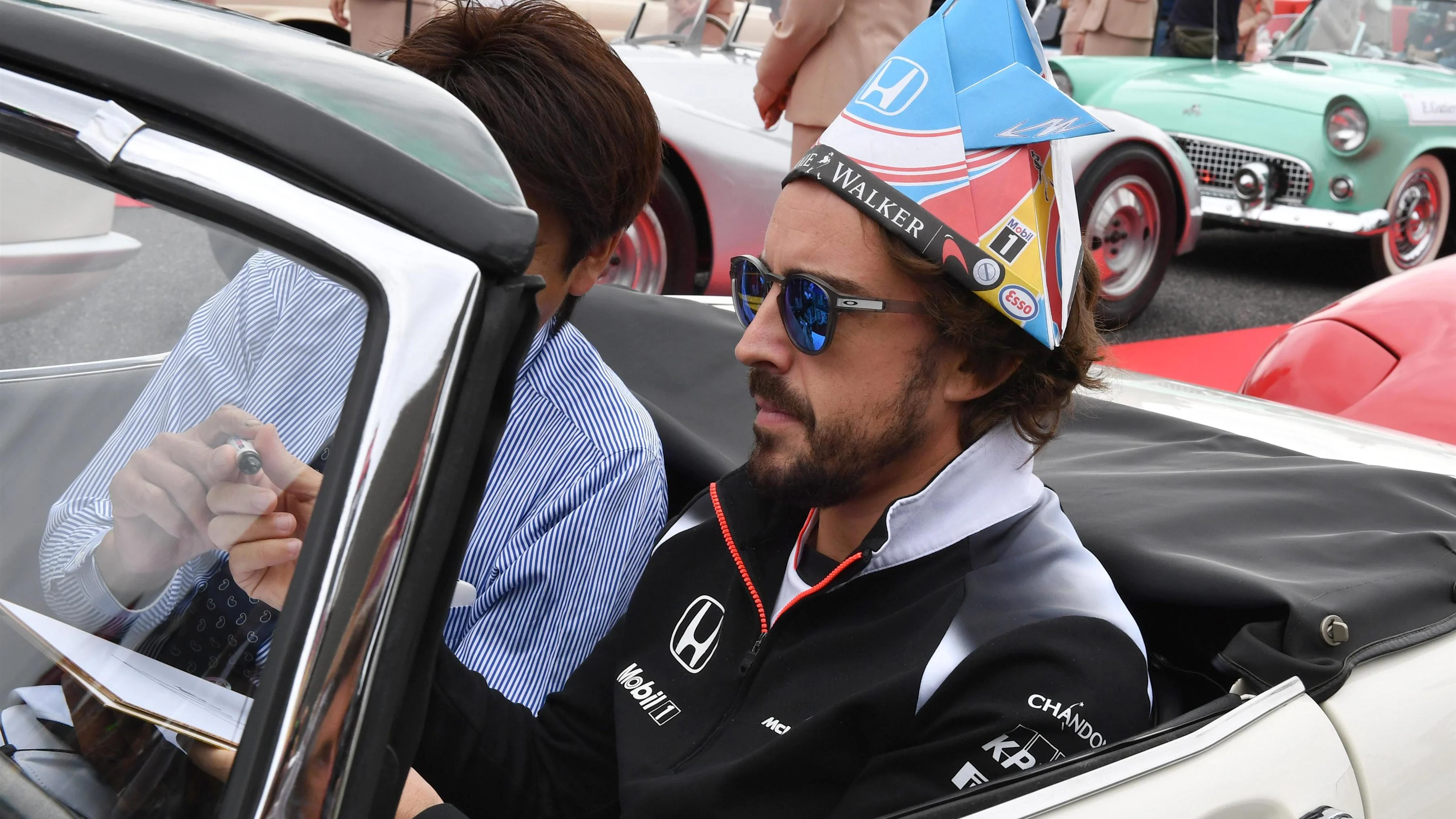 Fernando Alonso (ESP) McLaren on the drivers parade at Formula One World Championship, Rd17,