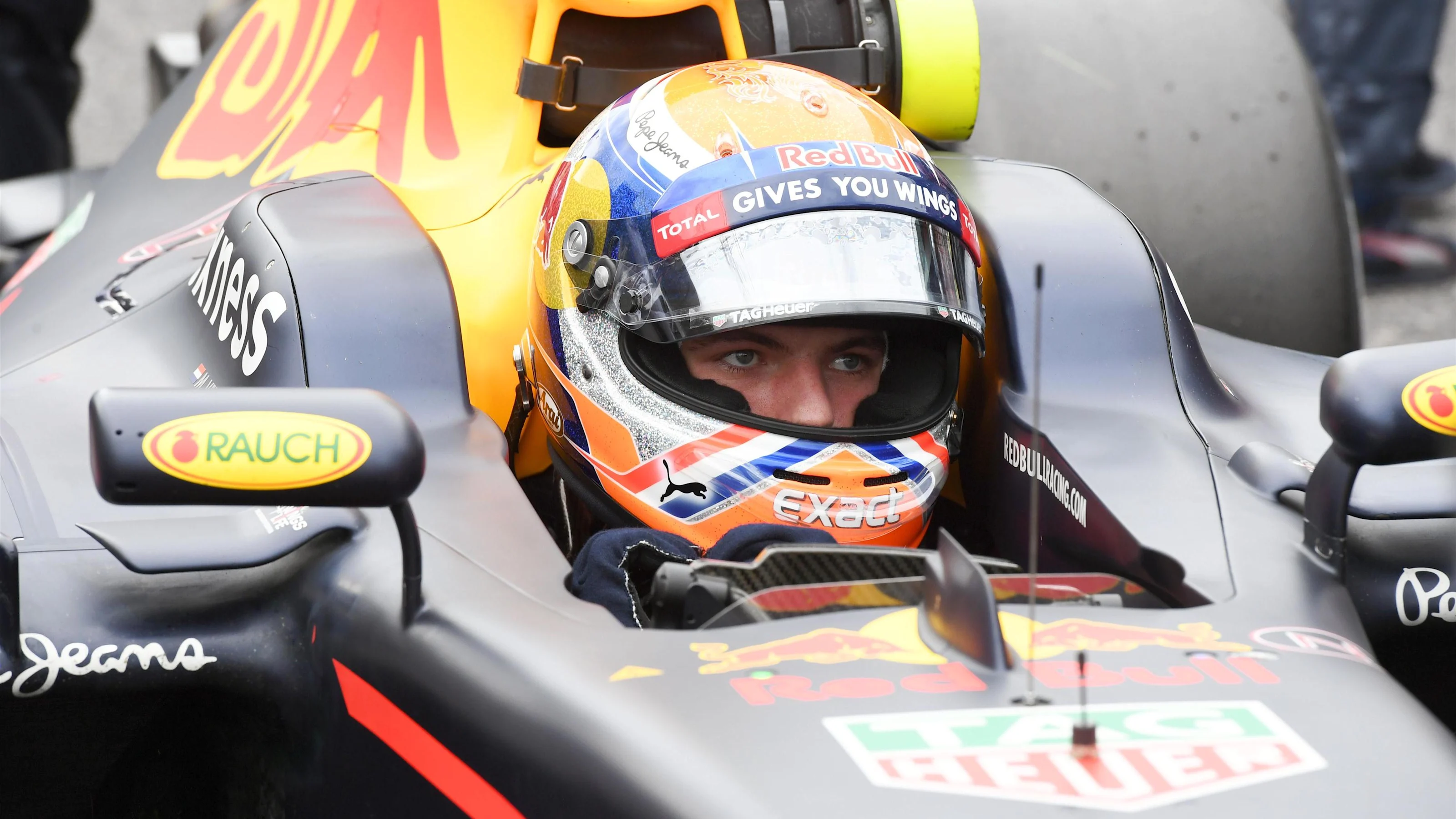 Max Verstappen (NED) Red Bull Racing RB12 on the grid at Formula One World Championship, Rd17,