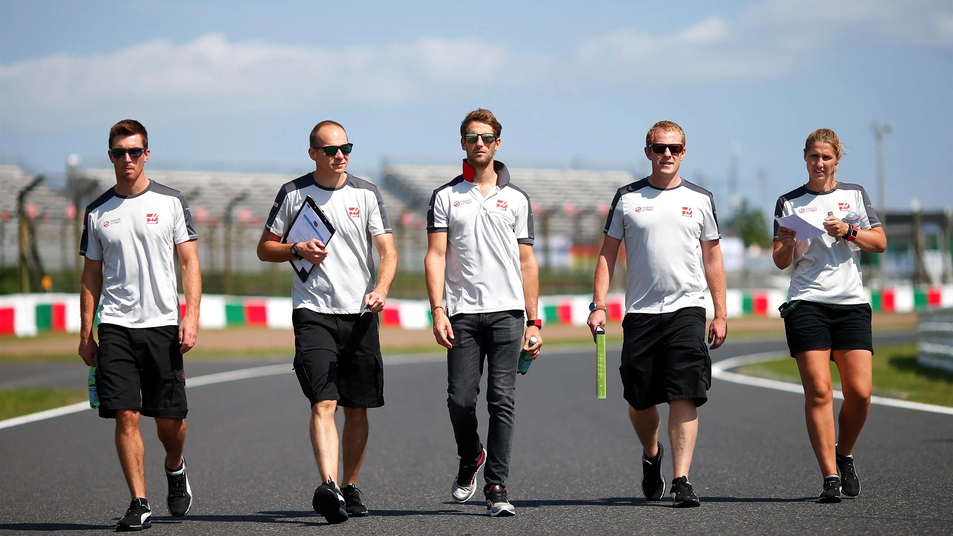 Romain Grosjean (FRA) Haas F1 walks the track at Formula One World Championship, Rd17, Japanese