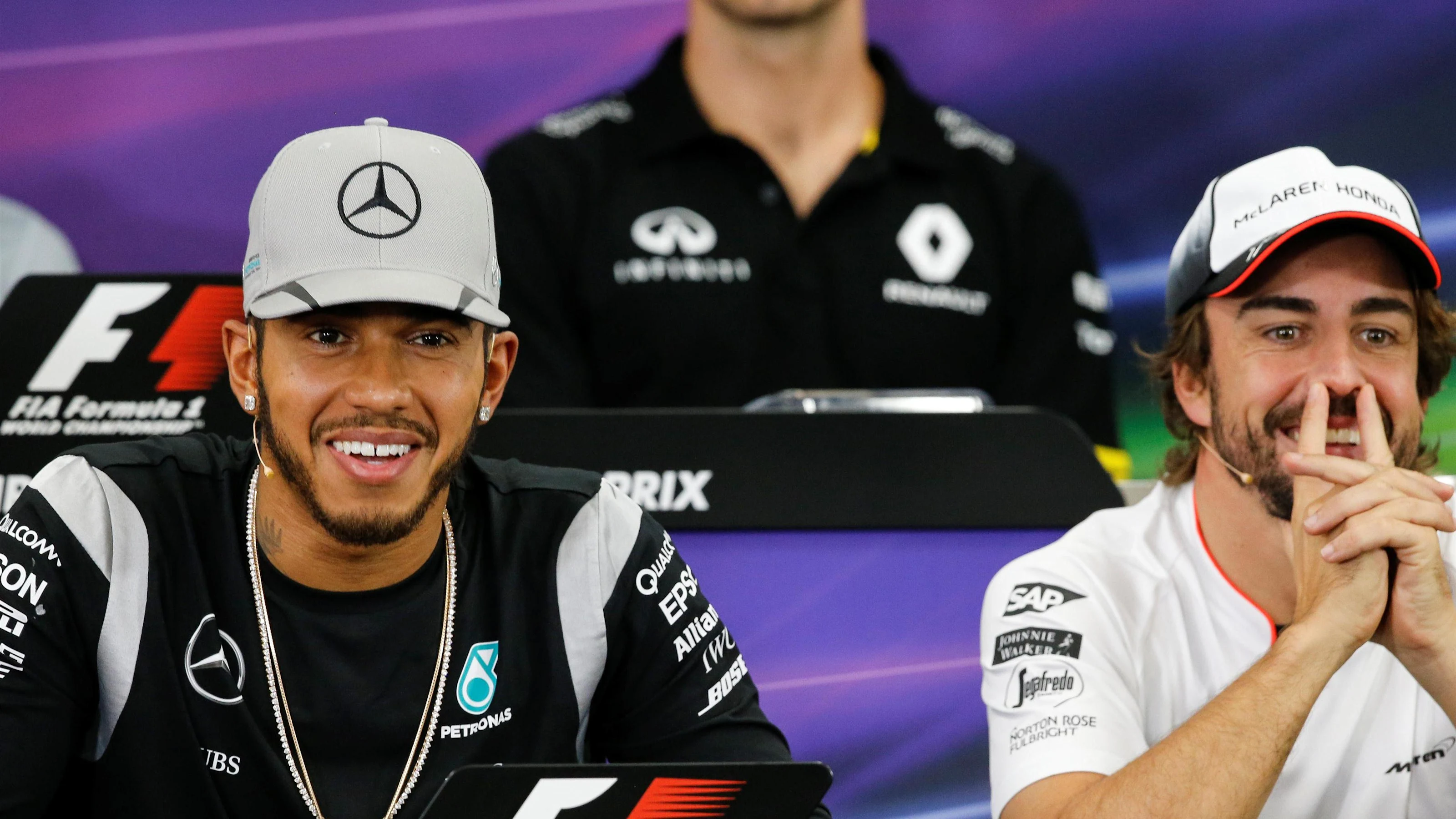 Lewis Hamilton (GBR) Mercedes AMG F1 in the Press Conference at Formula One World Championship,