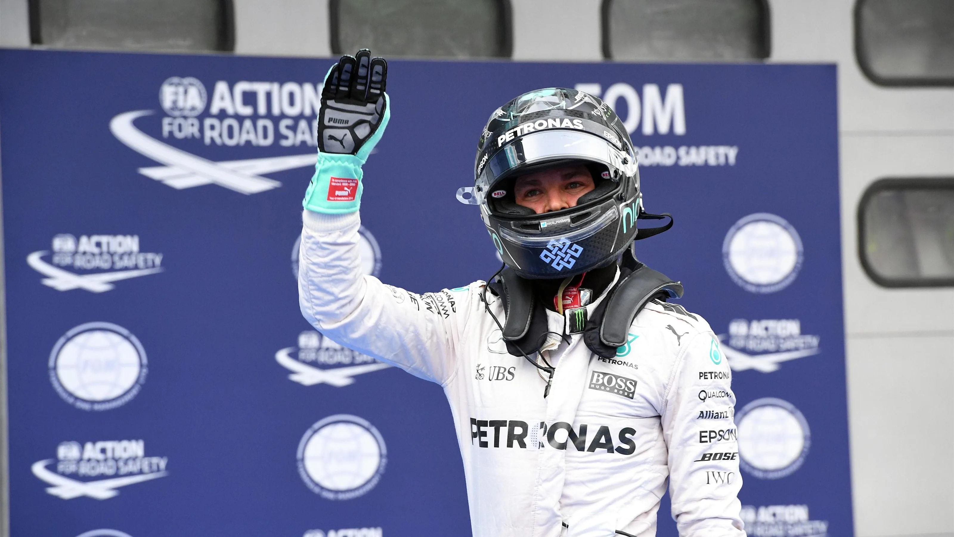 Nico Rosberg (GER) Mercedes AMG F1 celebrates in parc ferme at Formula One World Championship,