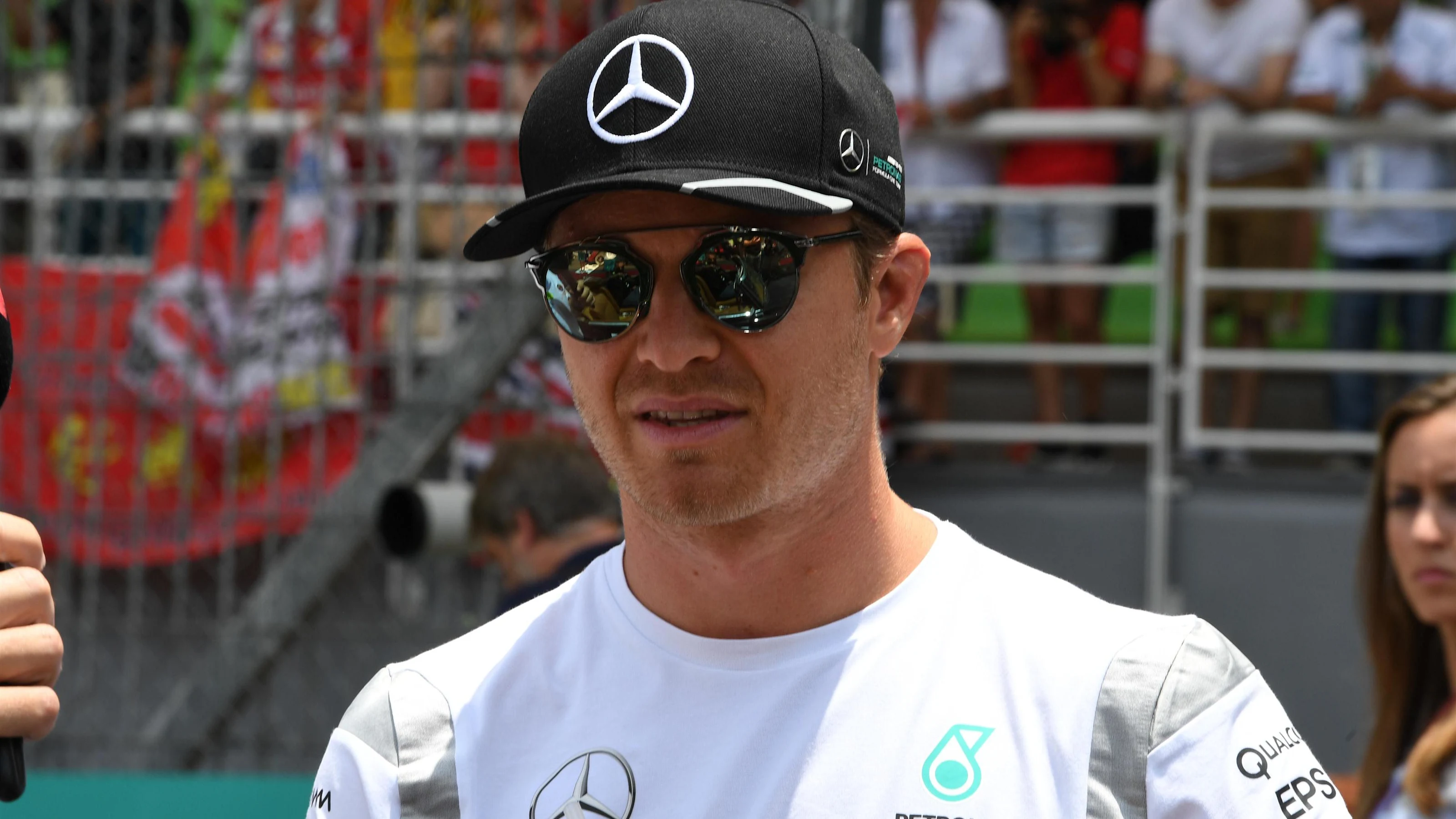 Nico Rosberg (GER) Mercedes AMG F1 on the drivers parade at Formula One World Championship, Rd16,