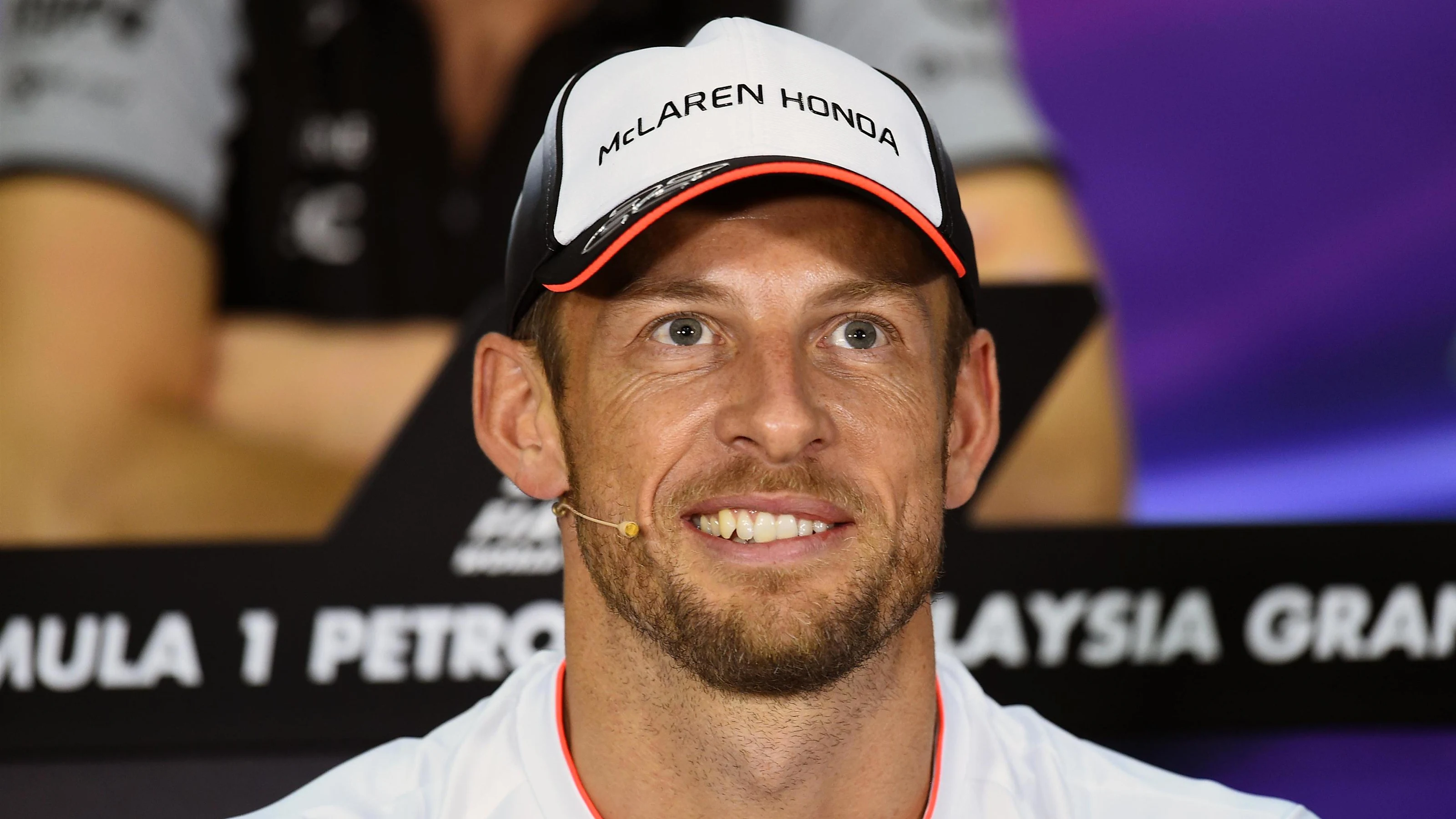 Jenson Button (GBR) McLaren in the Press Conference at Formula One World Championship, Rd16,