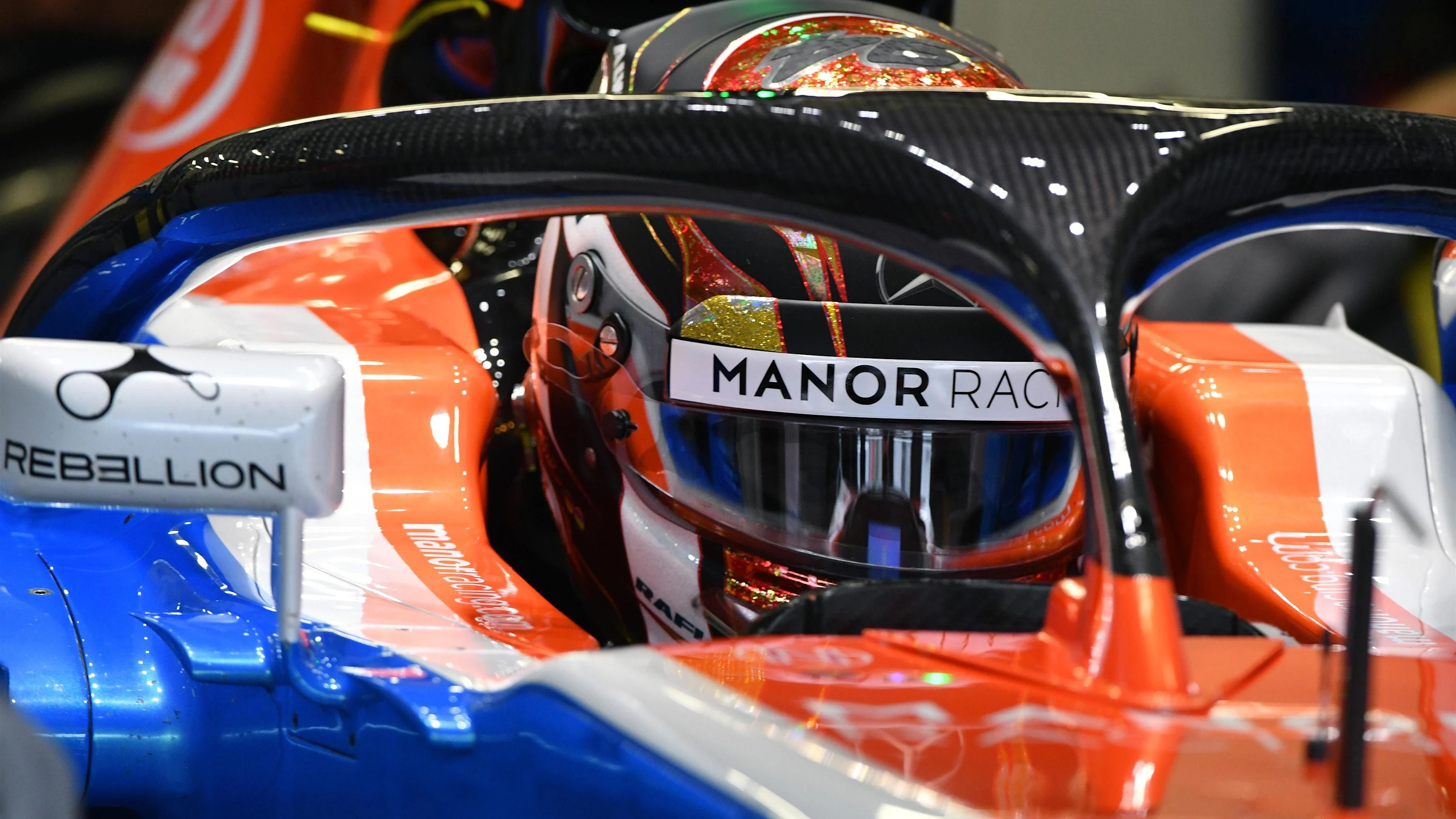 Manor Racing MRT05 with halo at Formula One World Championship, Rd19, Mexican Grand Prix, Practice,