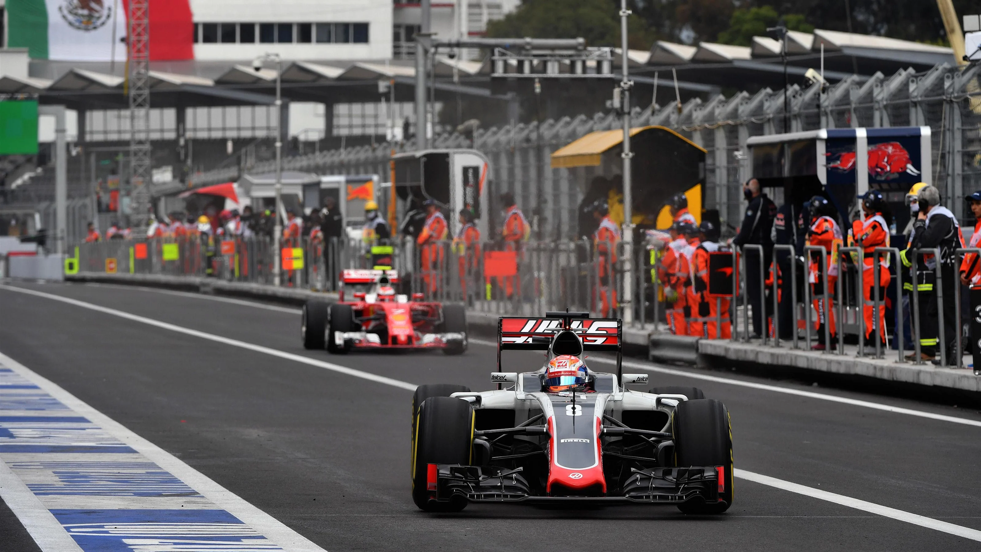 Romain Grosjean (FRA) Haas VF-16 at Formula One World Championship, Rd19, Mexican Grand Prix,