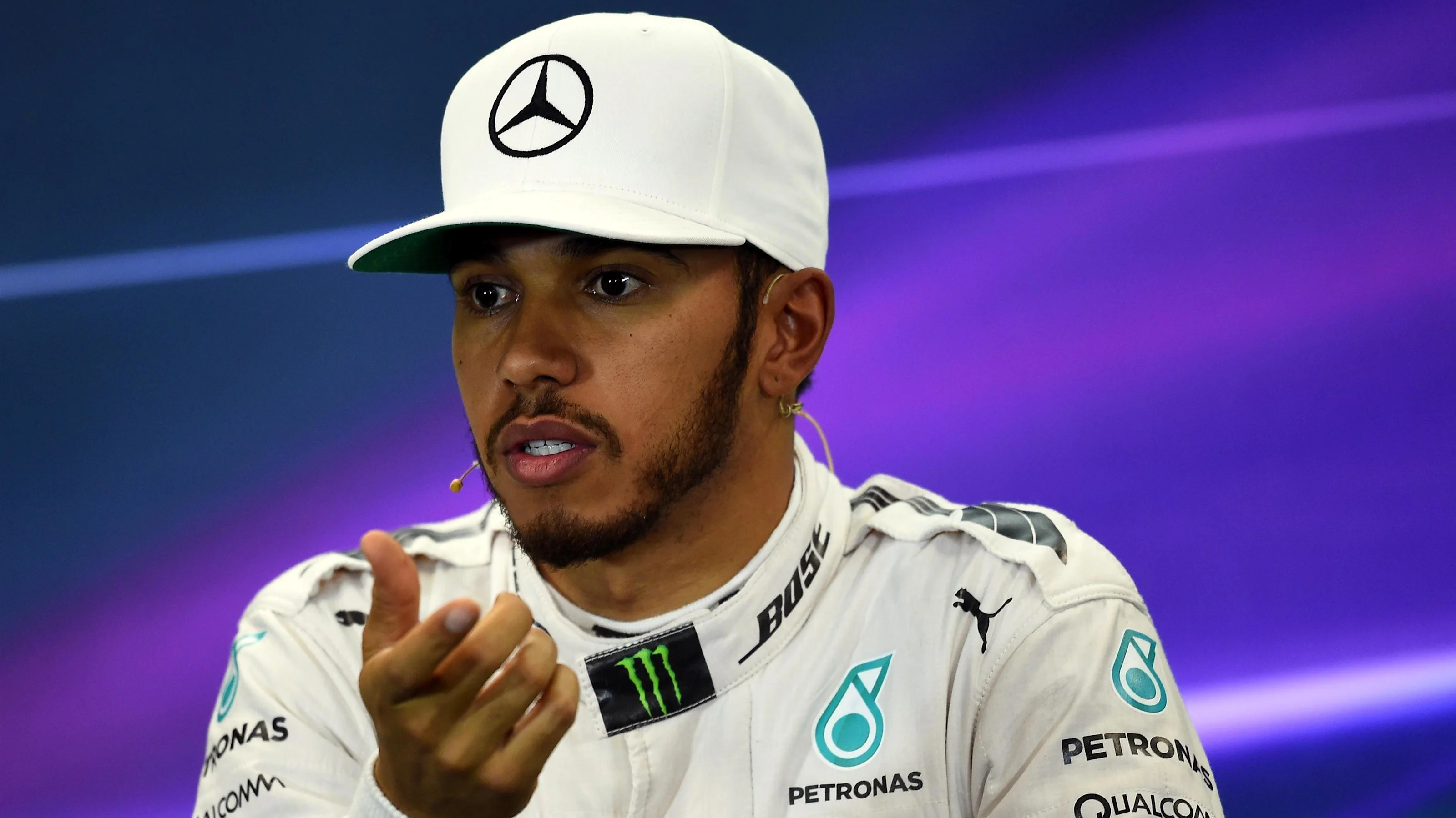 Lewis Hamilton (GBR) Mercedes AMG F1 in the Press Conference at Formula One World Championship,