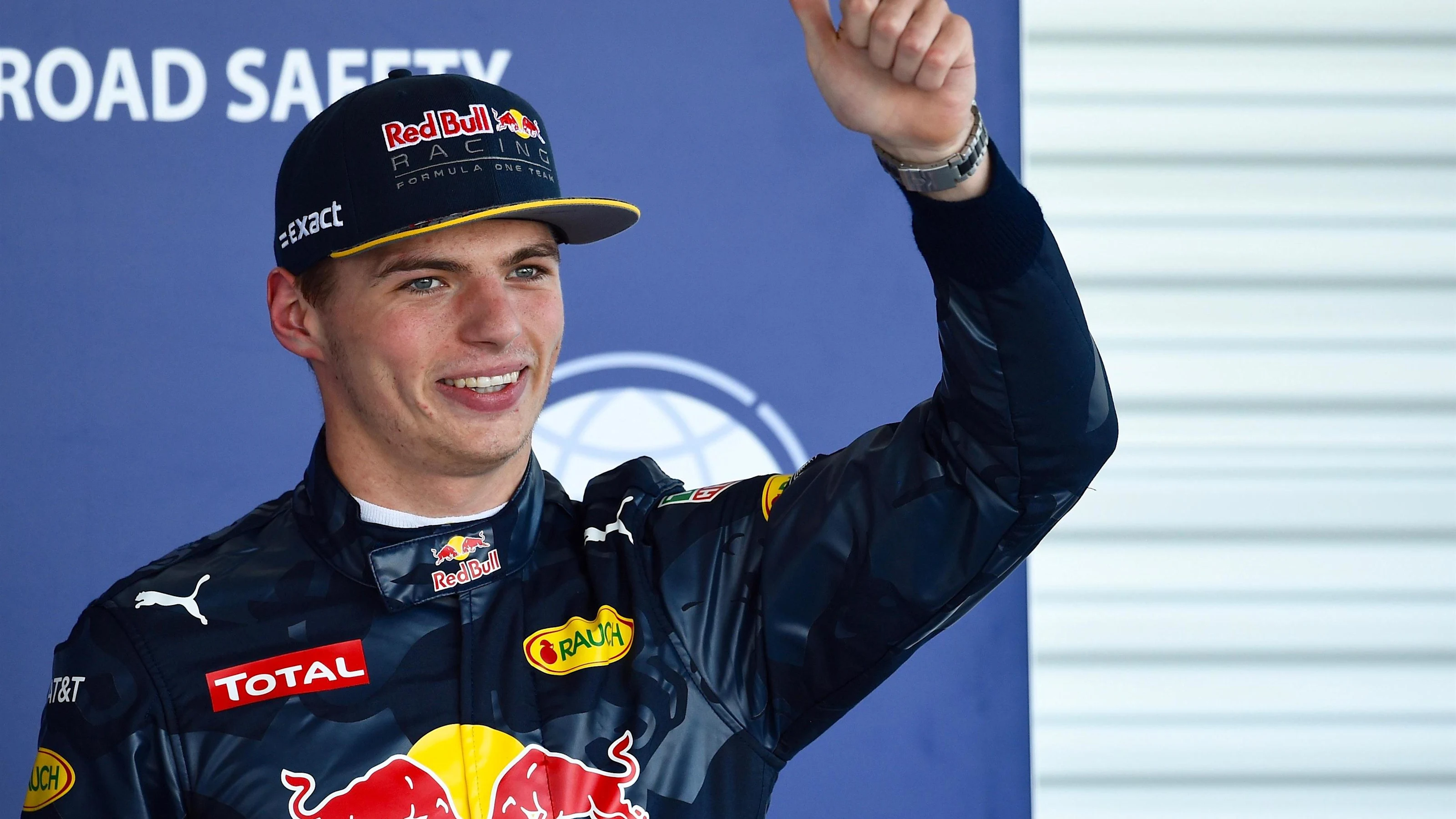 Max Verstappen (NED) Red Bull Racing celebrates in parc ferme at Formula One World Championship,