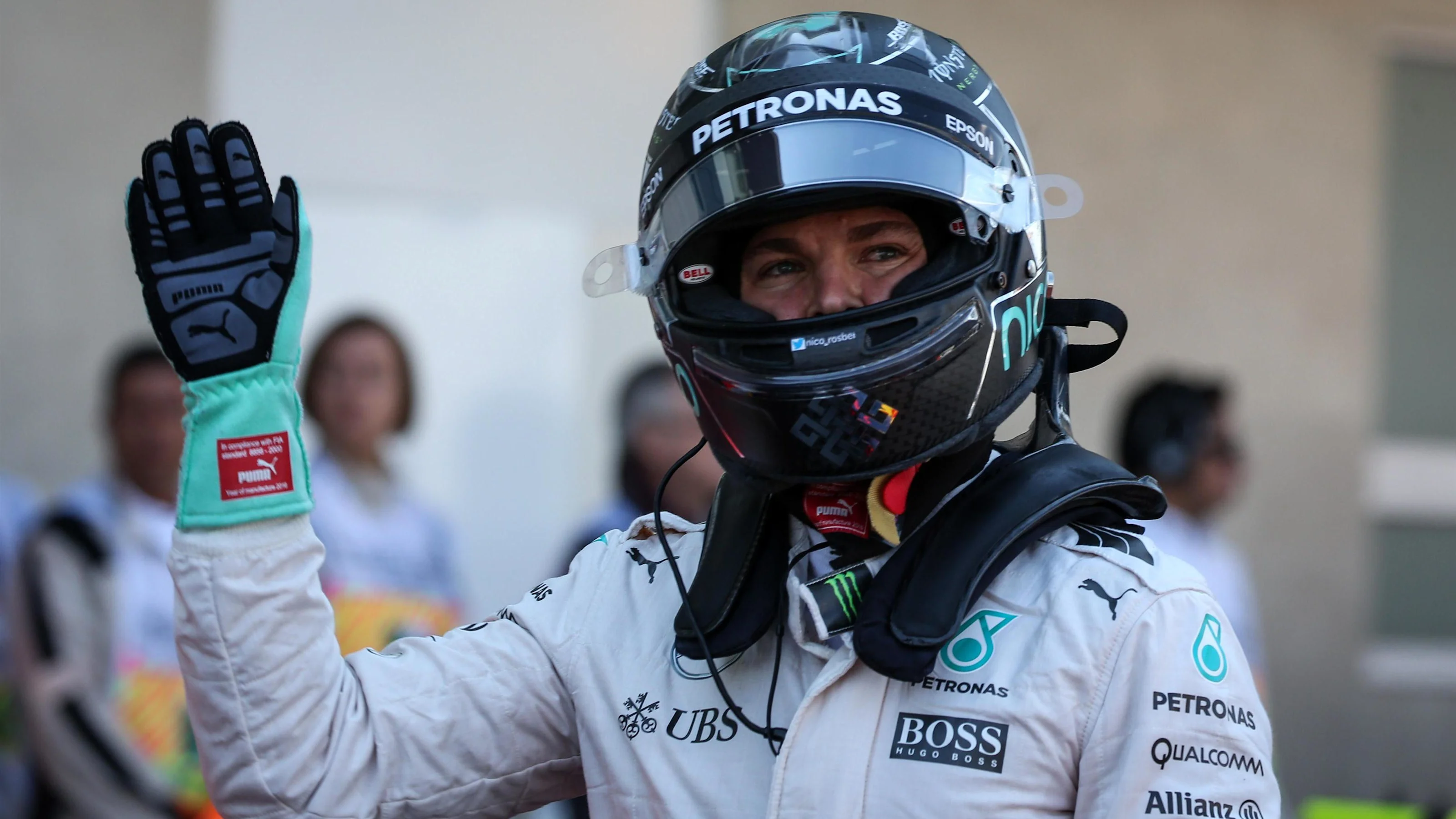 Nico Rosberg (GER) Mercedes AMG F1 celebrates in parc ferme at Formula One World Championship,