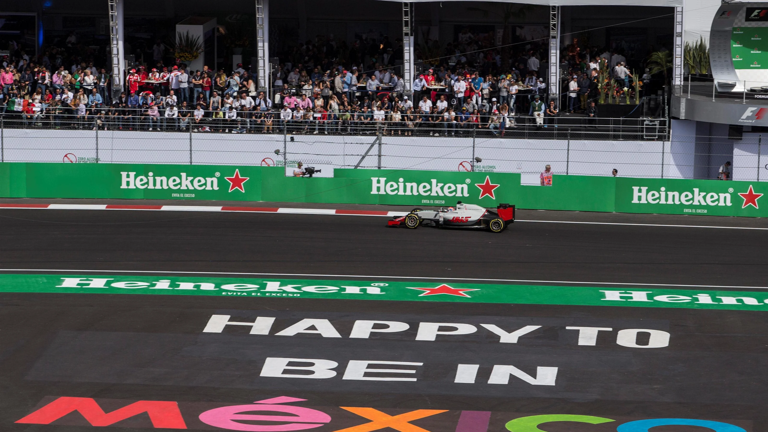 Romain Grosjean (FRA) Haas VF-16 at Formula One World Championship, Rd19, Mexican Grand Prix, Race,
