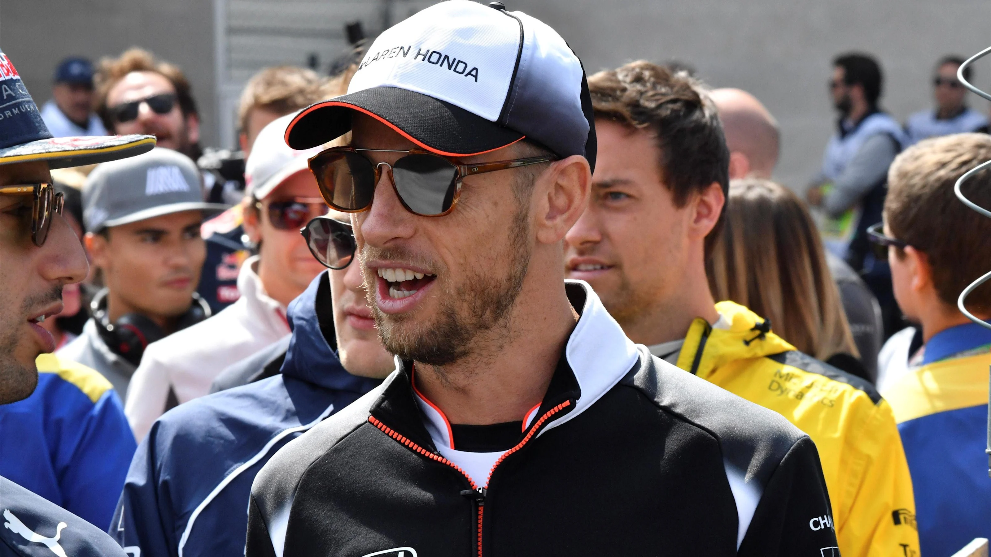 Jenson Button (GBR) McLaren on the drivers parade at Formula One World Championship, Rd19, Mexican