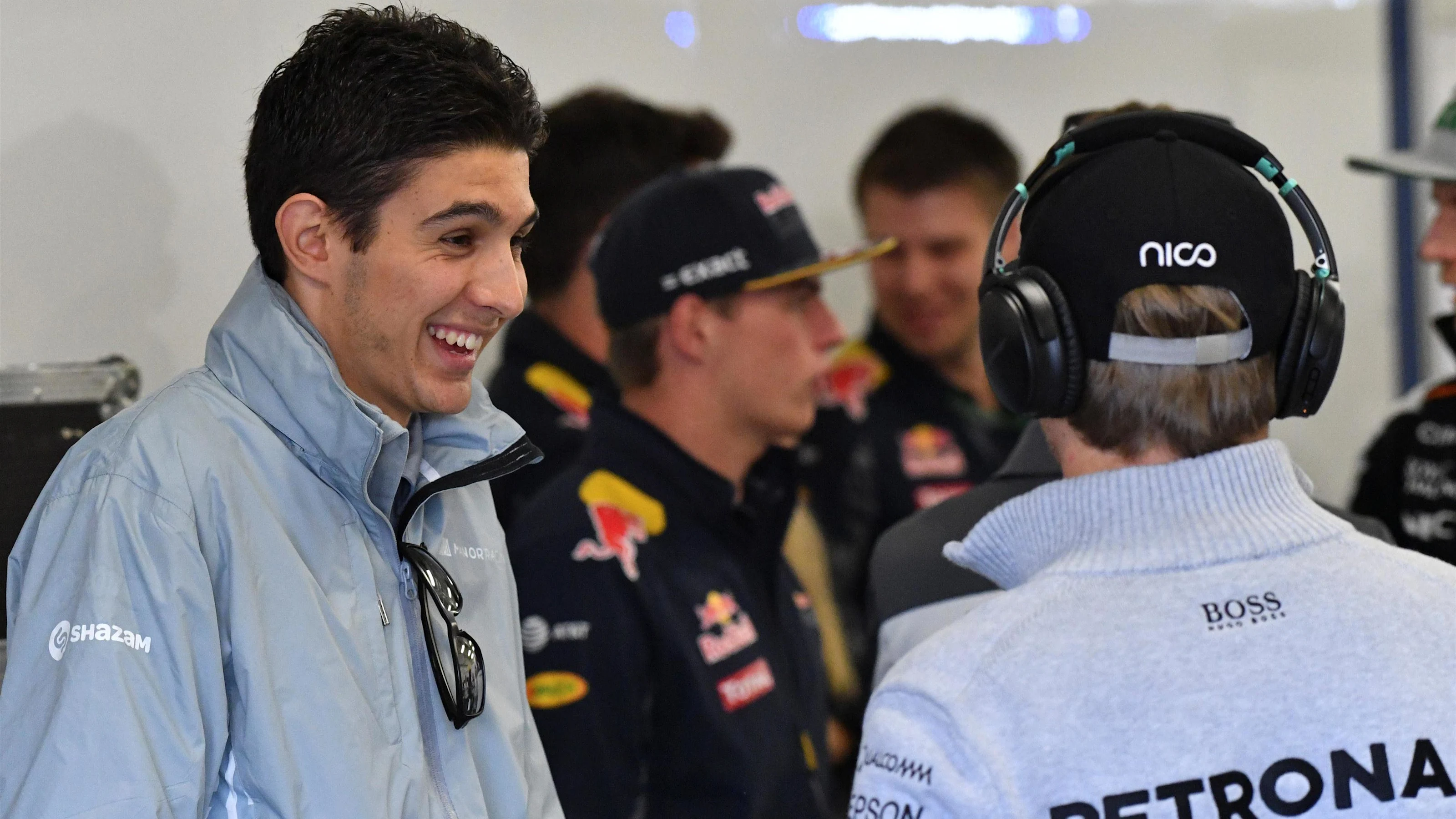 Esteban Ocon (FRA) Manor Racing and Nico Rosberg (GER) Mercedes AMG F1 on the drivers parade at