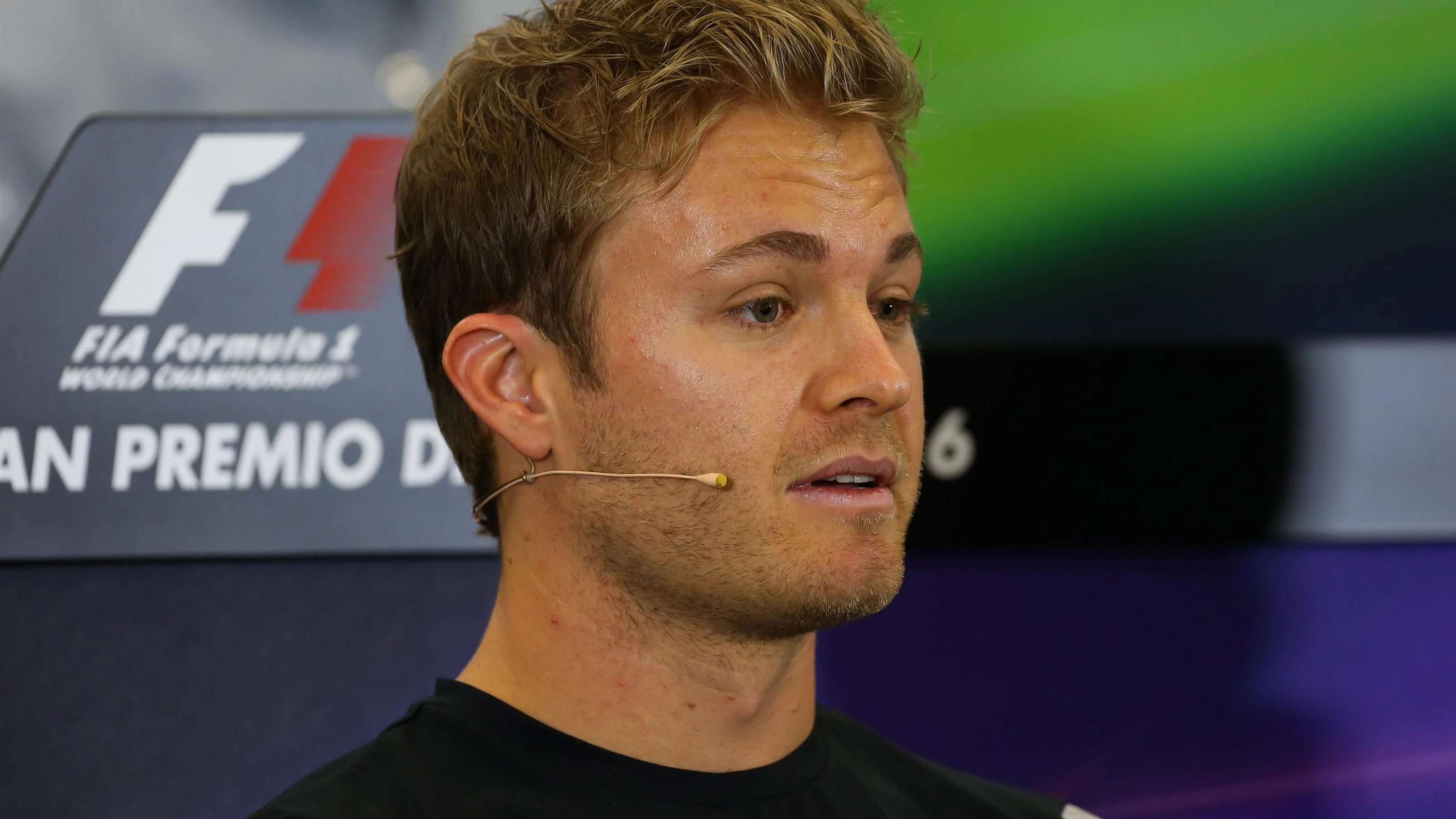 Nico Rosberg (GER) Mercedes AMG F1 in the Press Conference at Formula One World Championship, Rd19,