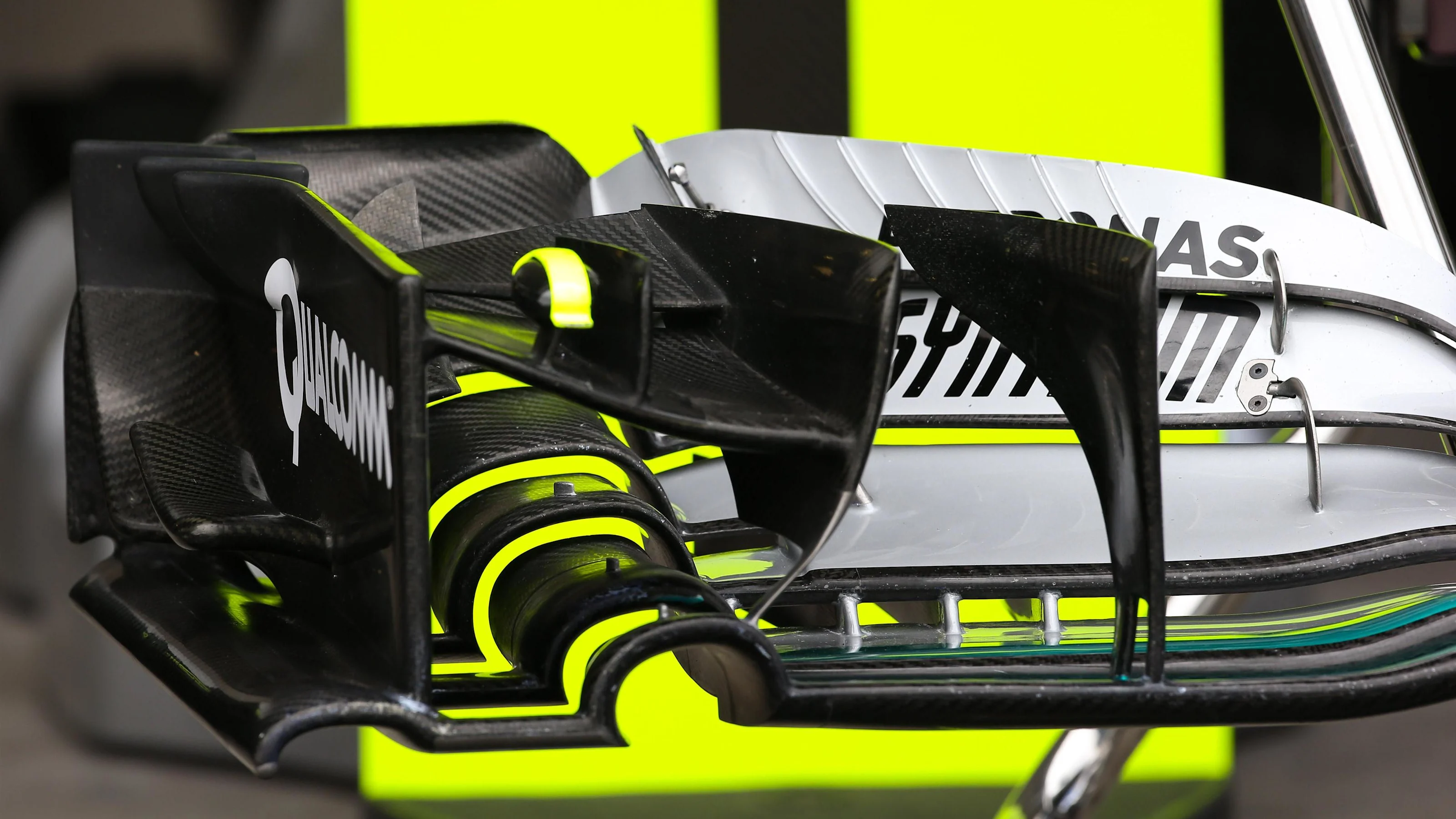 Mercedes-Benz F1 W07 Hybrid front wing detail at Formula One World Championship, Rd19, Mexican
