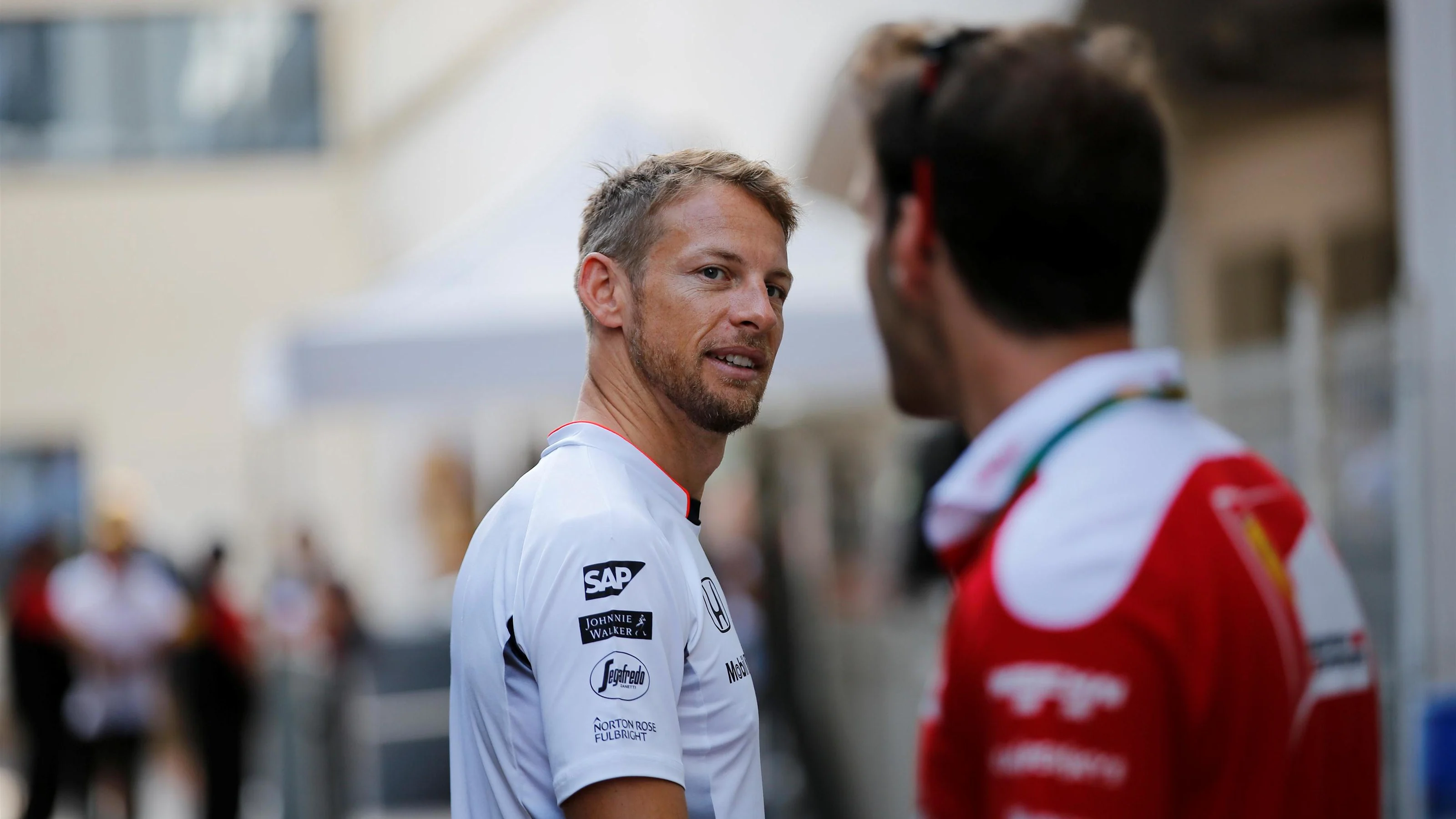 Jenson Button (GBR) McLaren and Sebastian Vettel (GER) Ferrari at Formula One World Championship,