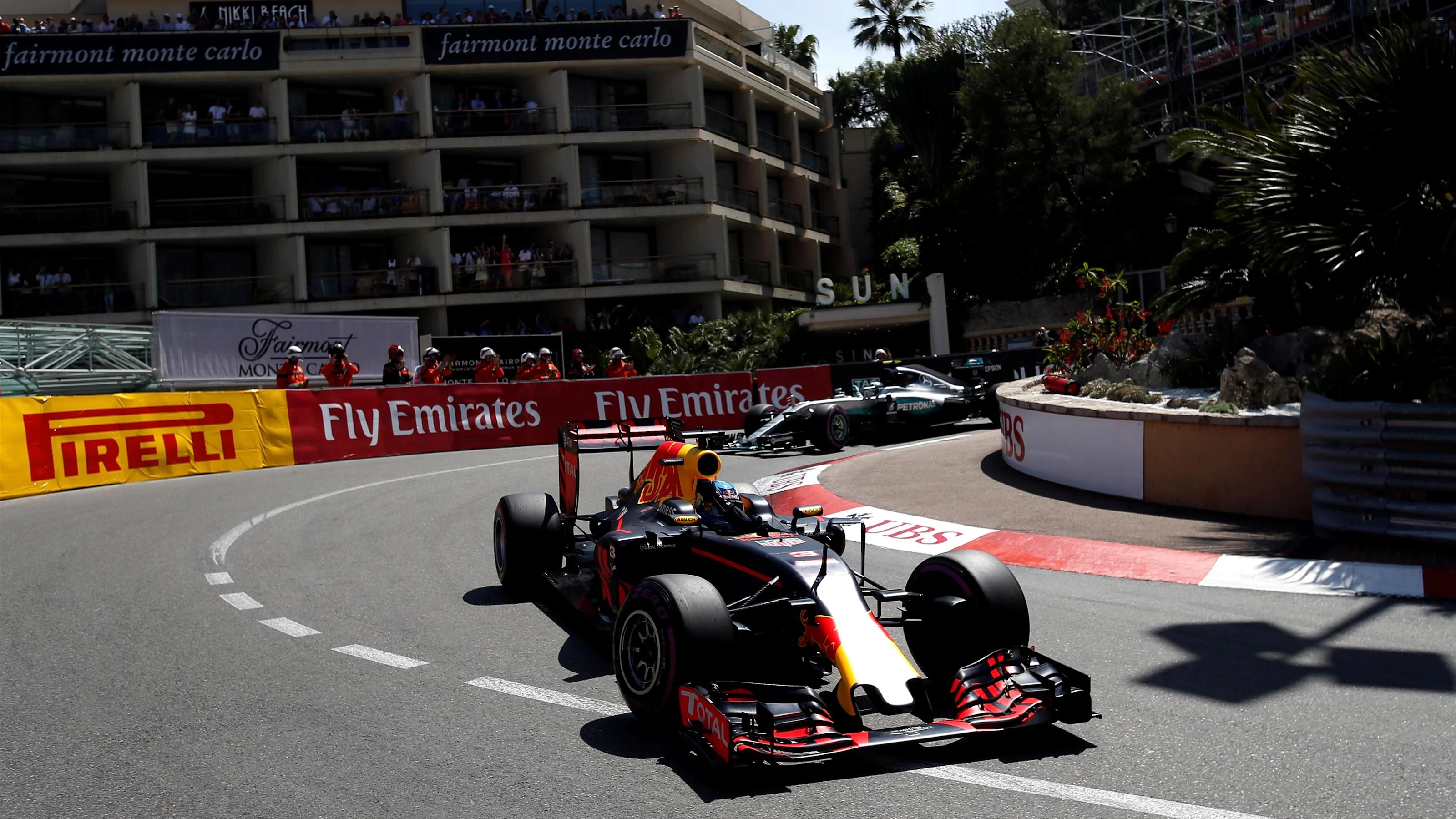 Pole sitter Daniel Ricciardo (AUS) Red Bull Racing RB12 celebrates in Q3 at Formula One World