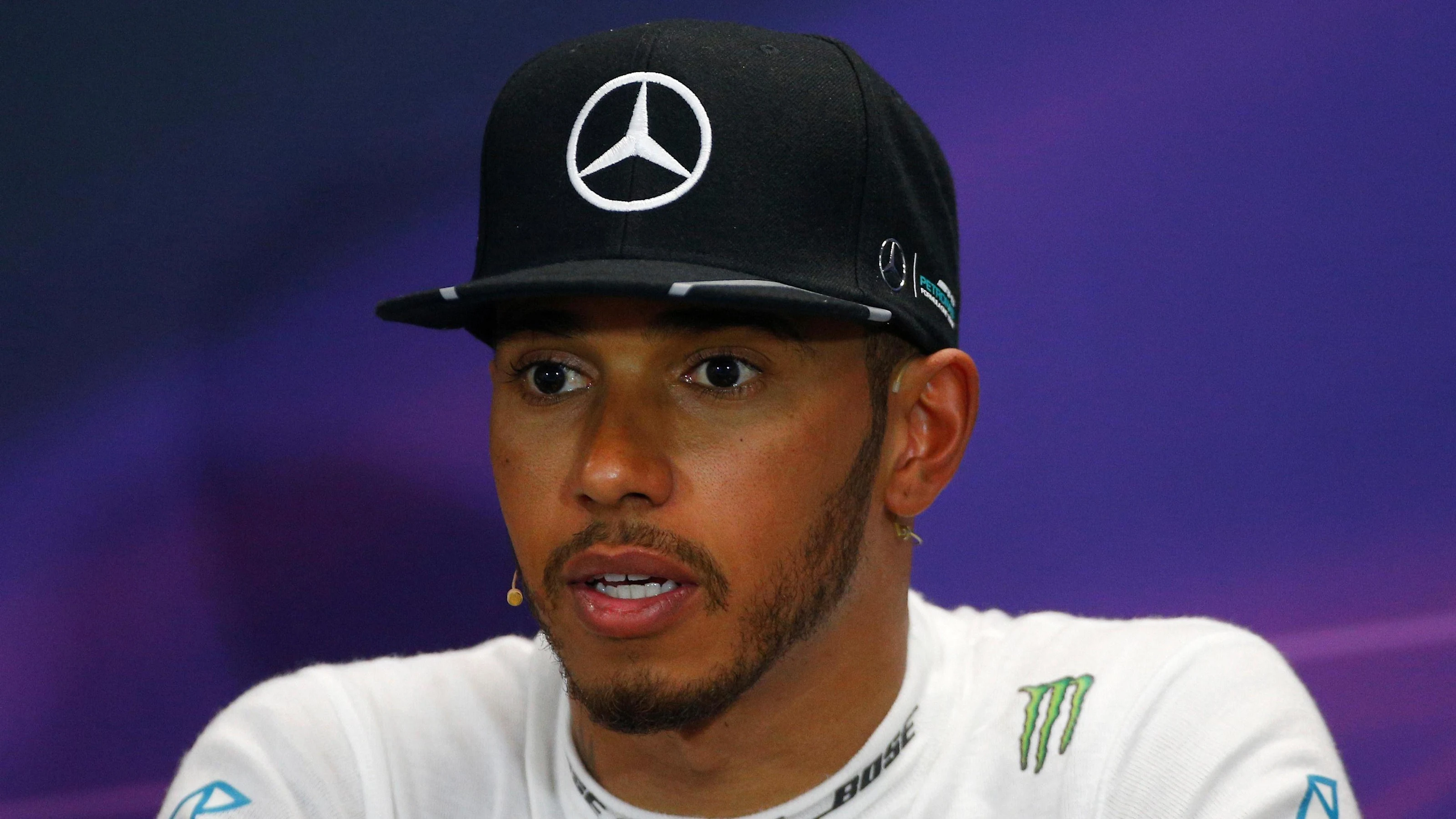 Lewis Hamilton (GBR) Mercedes AMG F1 in the Press Conference at Formula One World Championship,