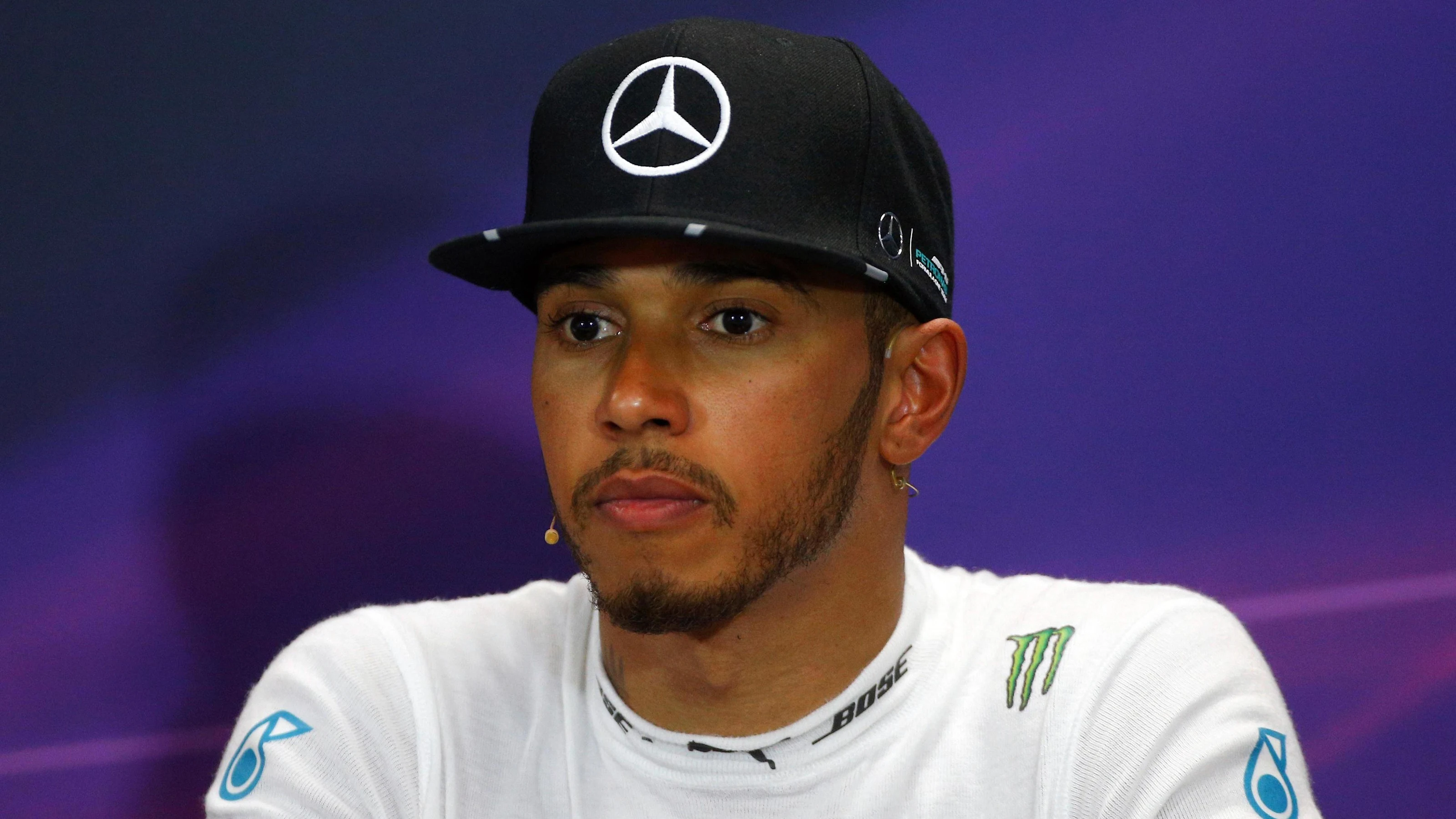 Lewis Hamilton (GBR) Mercedes AMG F1 in the Press Conference at Formula One World Championship,