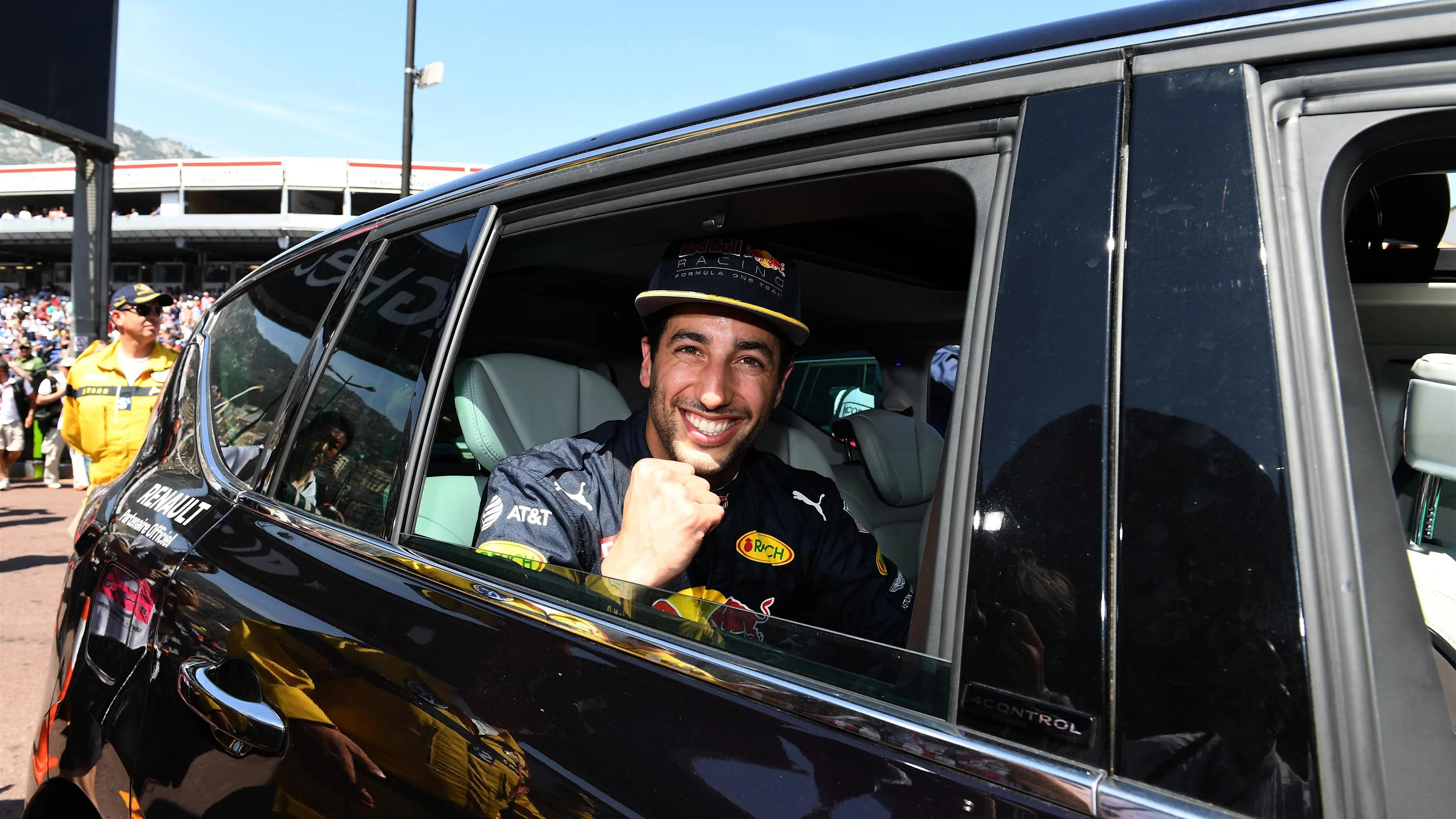 Pole sitter Daniel Ricciardo (AUS) Red Bull Racing celebrates in parc ferme at Formula One World