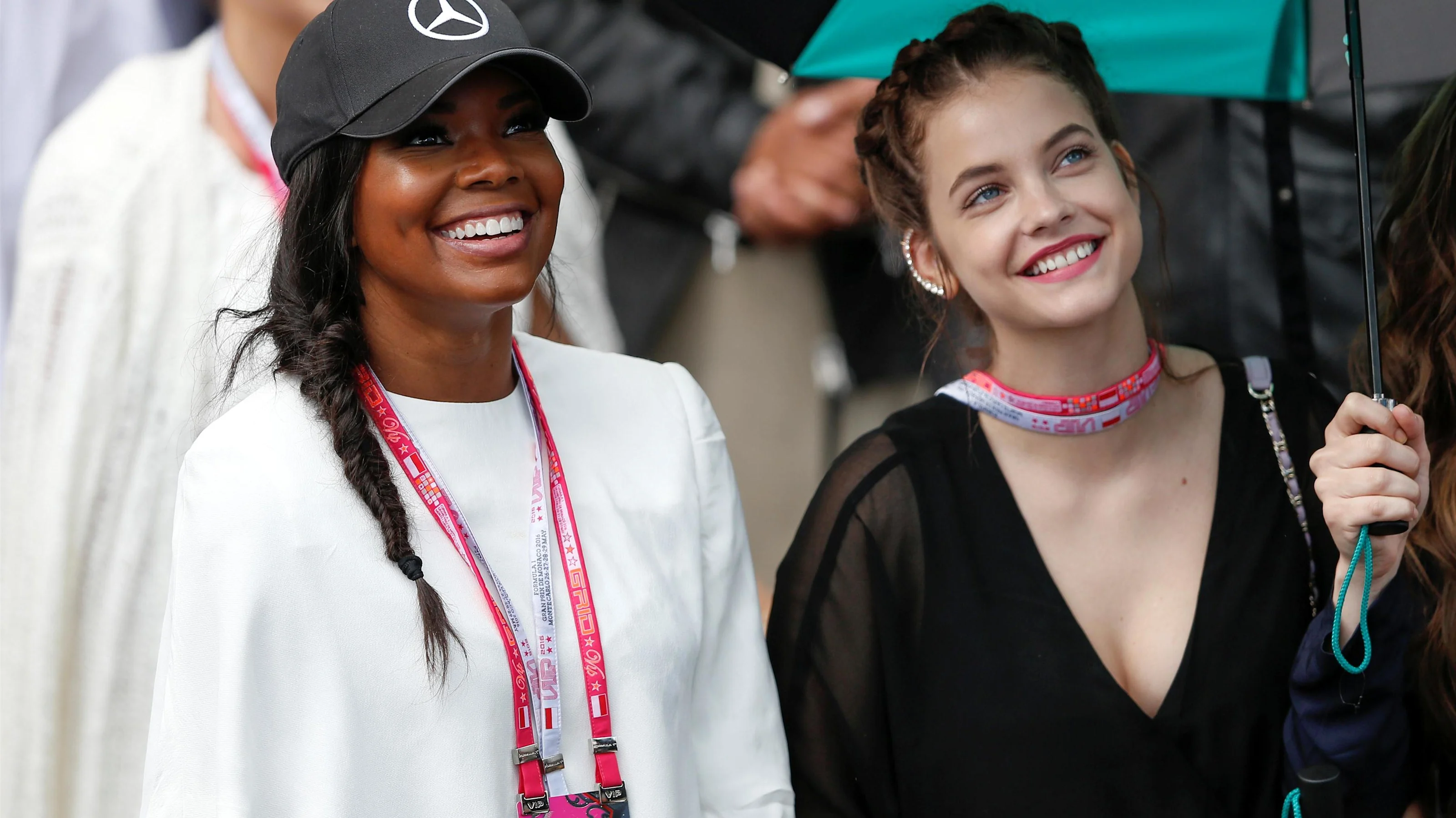 Gabrielle Union (USA) Model and Actress and Barbara Palvin (HUN) Model and Actress at Formula One