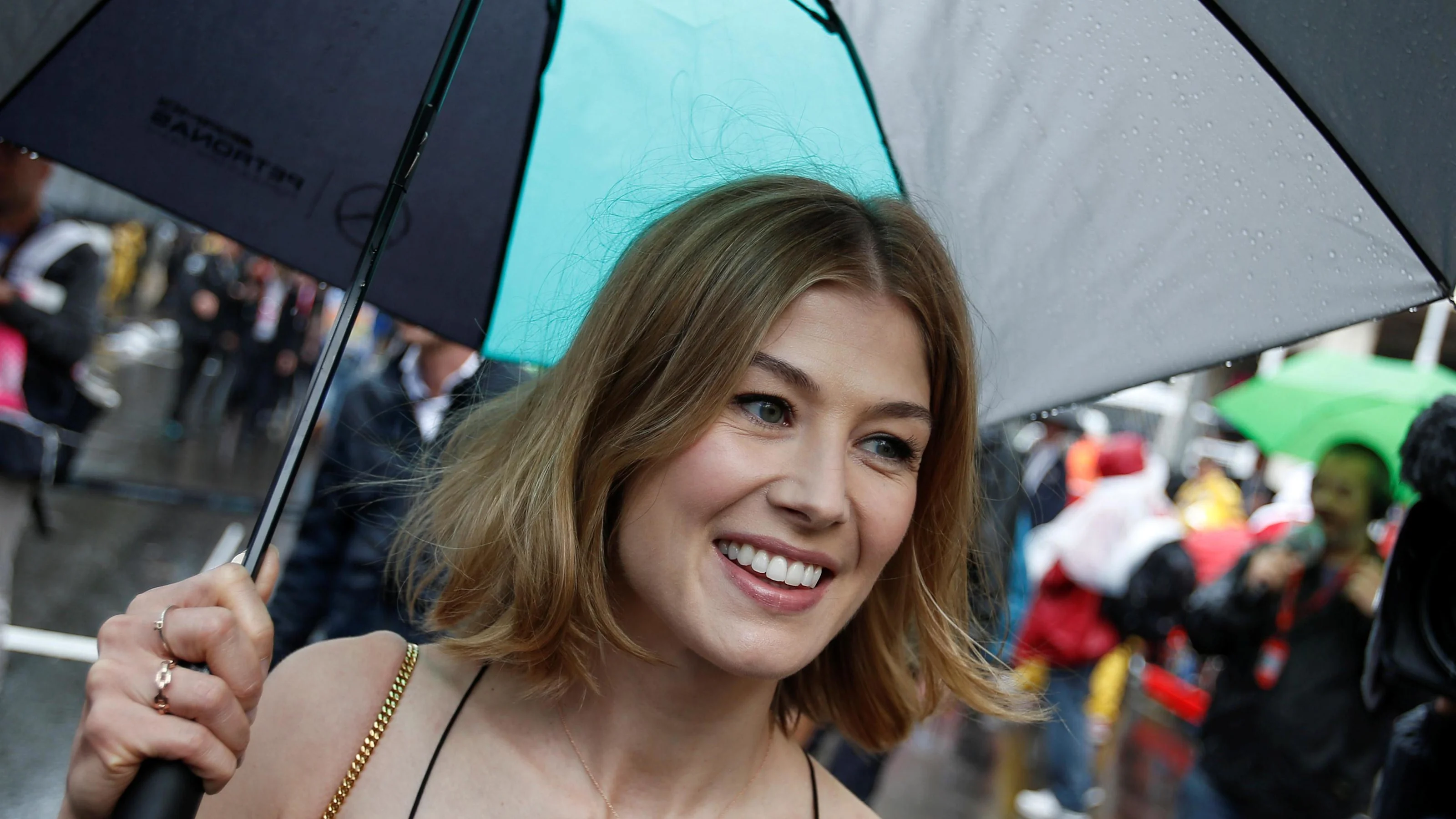 Rosamund Pike (GBR) Actress on the grid at Formula One World Championship, Rd6, Monaco Grand Prix,