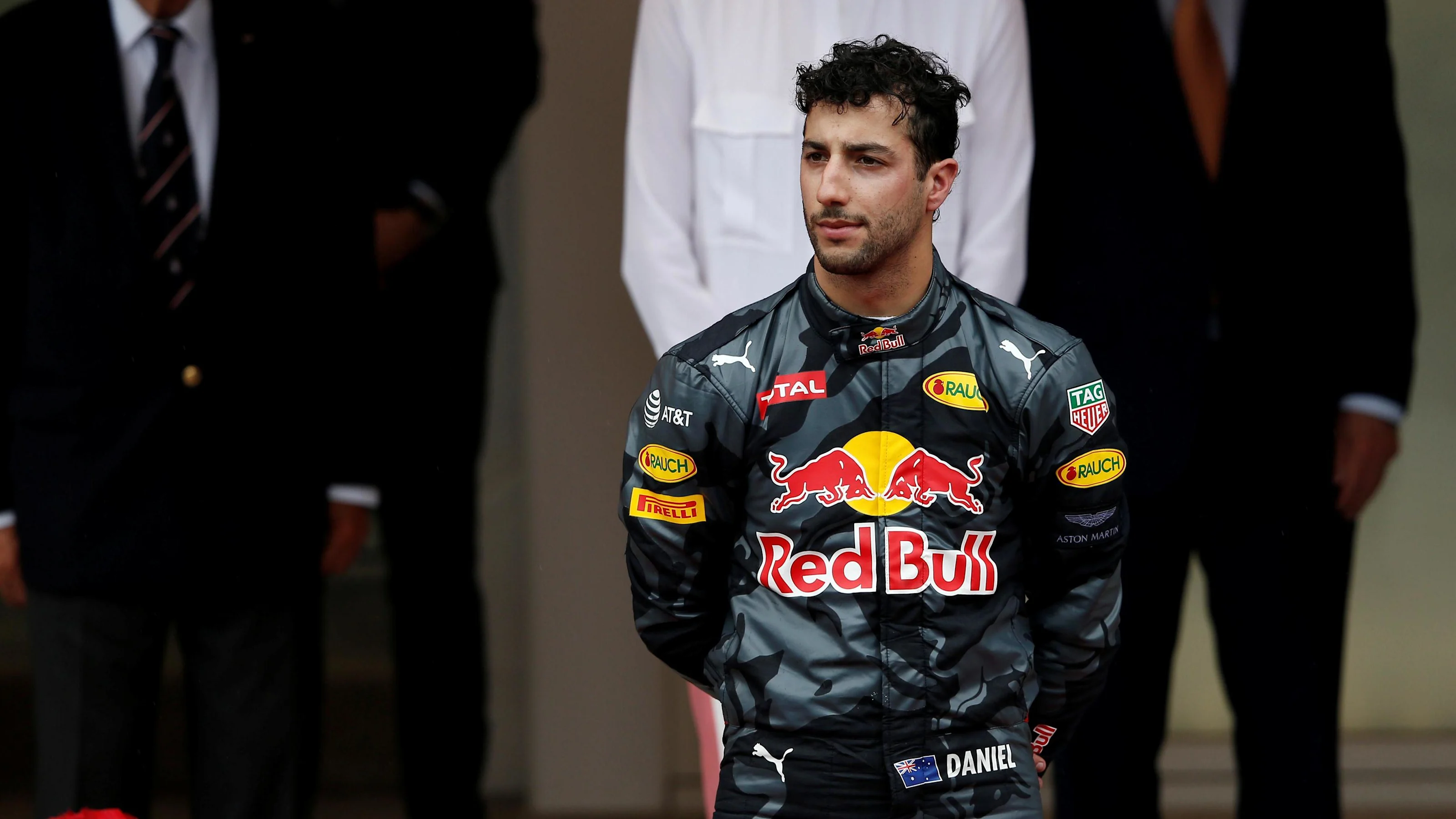 Daniel Ricciardo (AUS) Red Bull Racing on the podium at Formula One World Championship, Rd6, Monaco