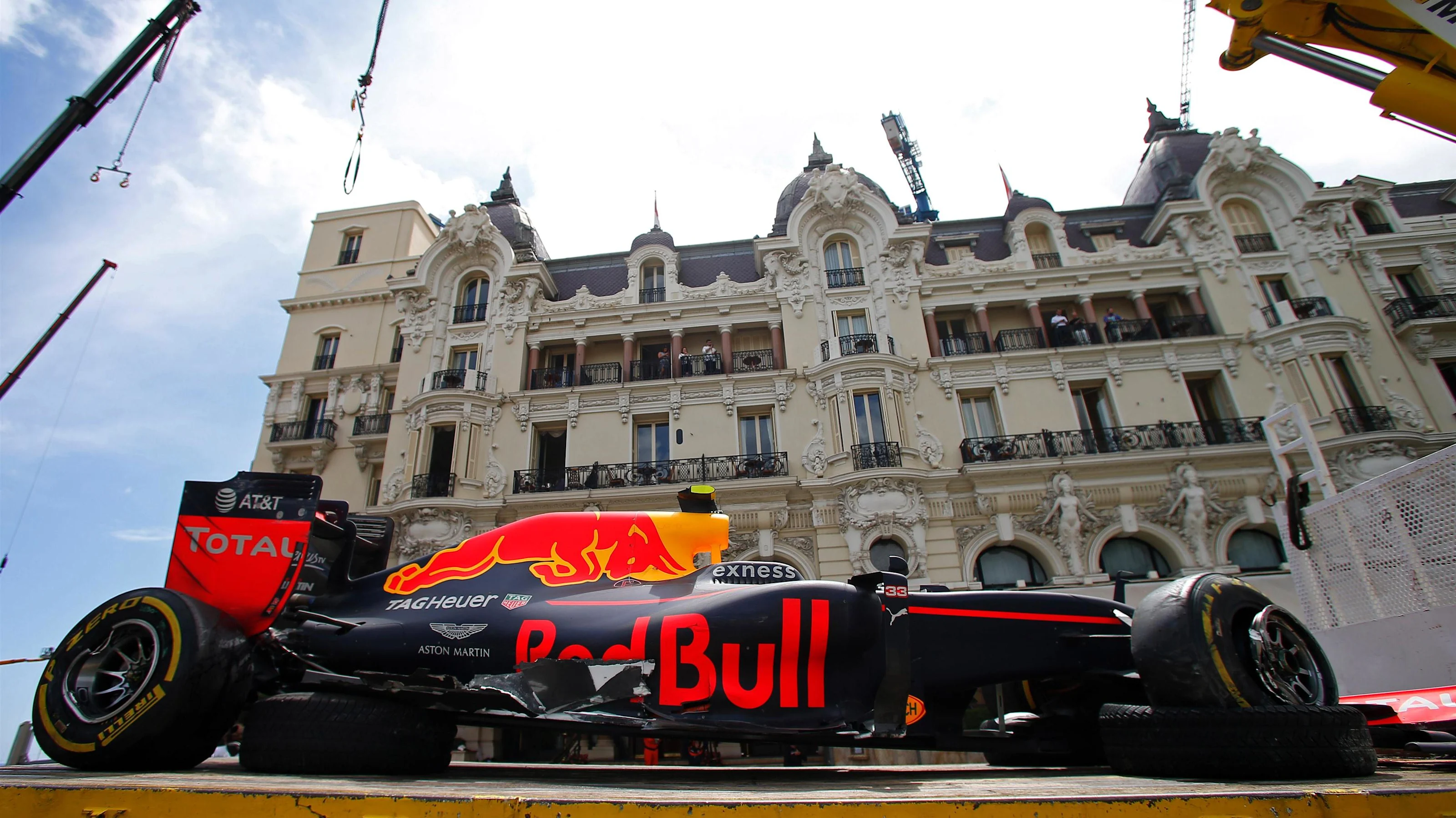 The crashed car of Max Verstappen (NED) Red Bull Racing RB12 at Formula One World Championship,