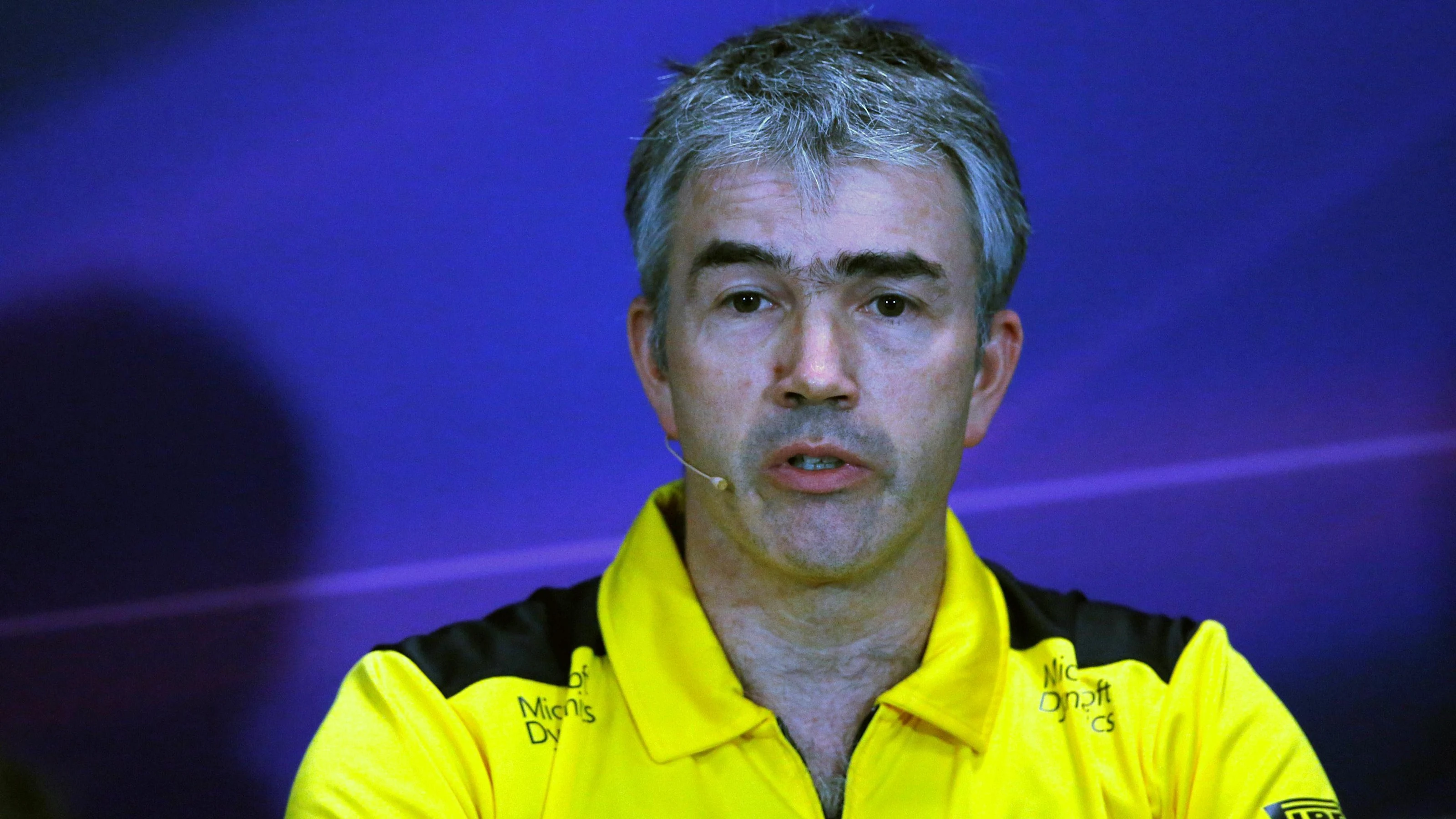Nick Chester (GBR) Renault Sport F1 Team Technical Director in the Press Conference at Formula One
